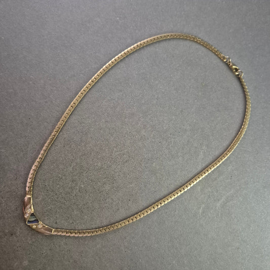 Vergoldete Halskette mit Intarsien-Element – Edles Design in Goldoptik