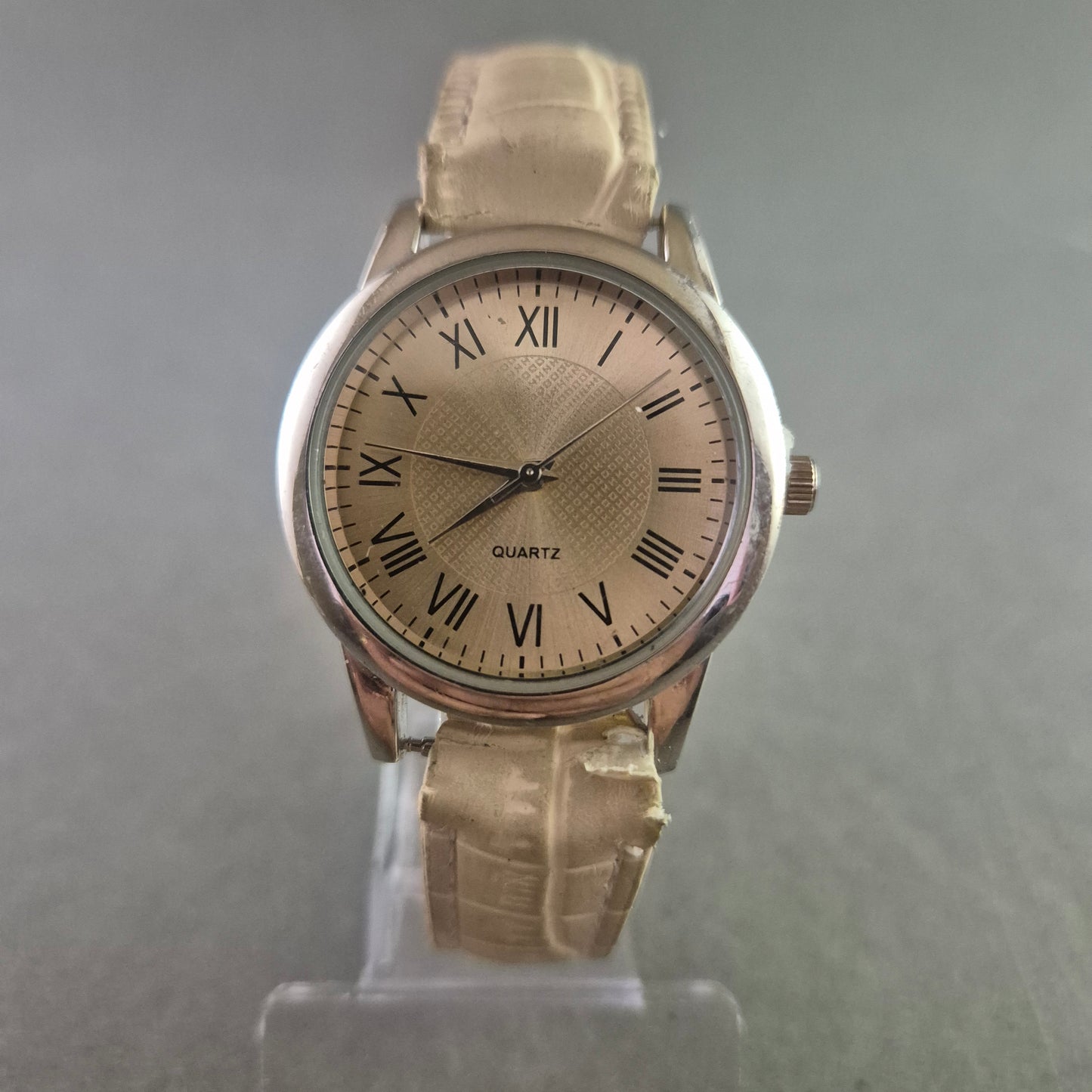 JG Damen Uhr mit Römischen Ziffern und Beige Lederarmband