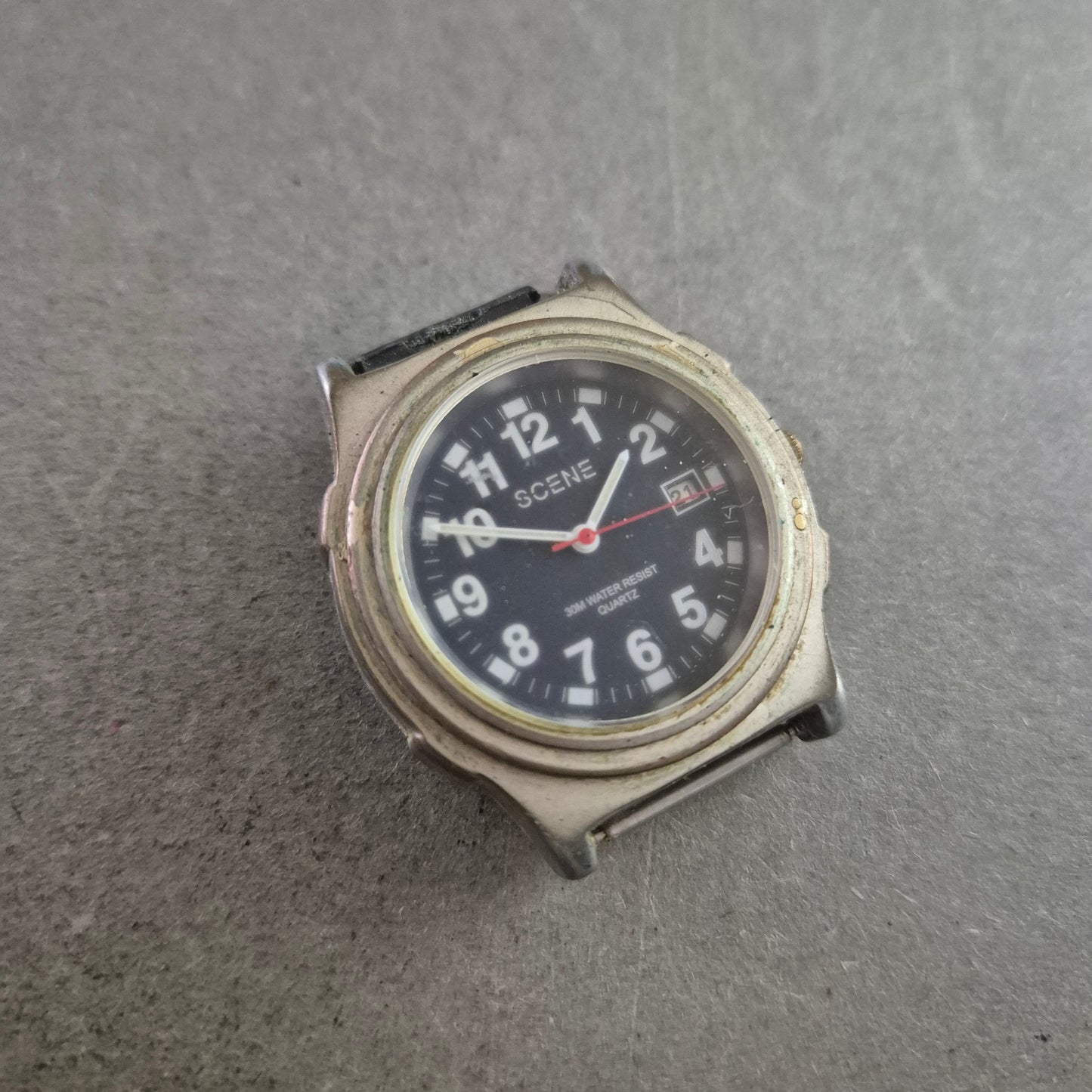 Scene Herren Uhr mit Schwarzem Zifferblatt und Datumsanzeige