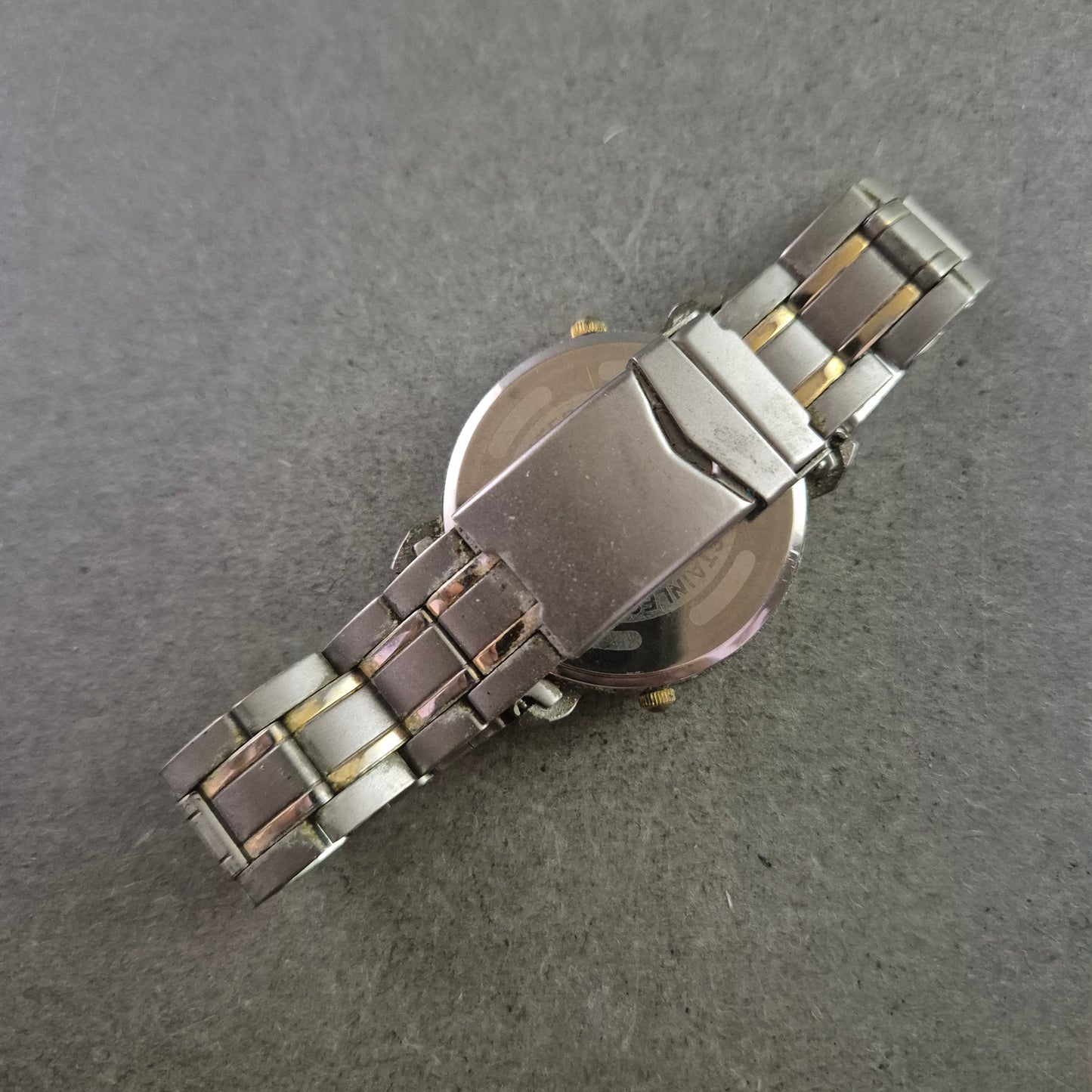 Philip Persio Herren Uhr mit Doppel Zifferblatt und Edelstahlarmband