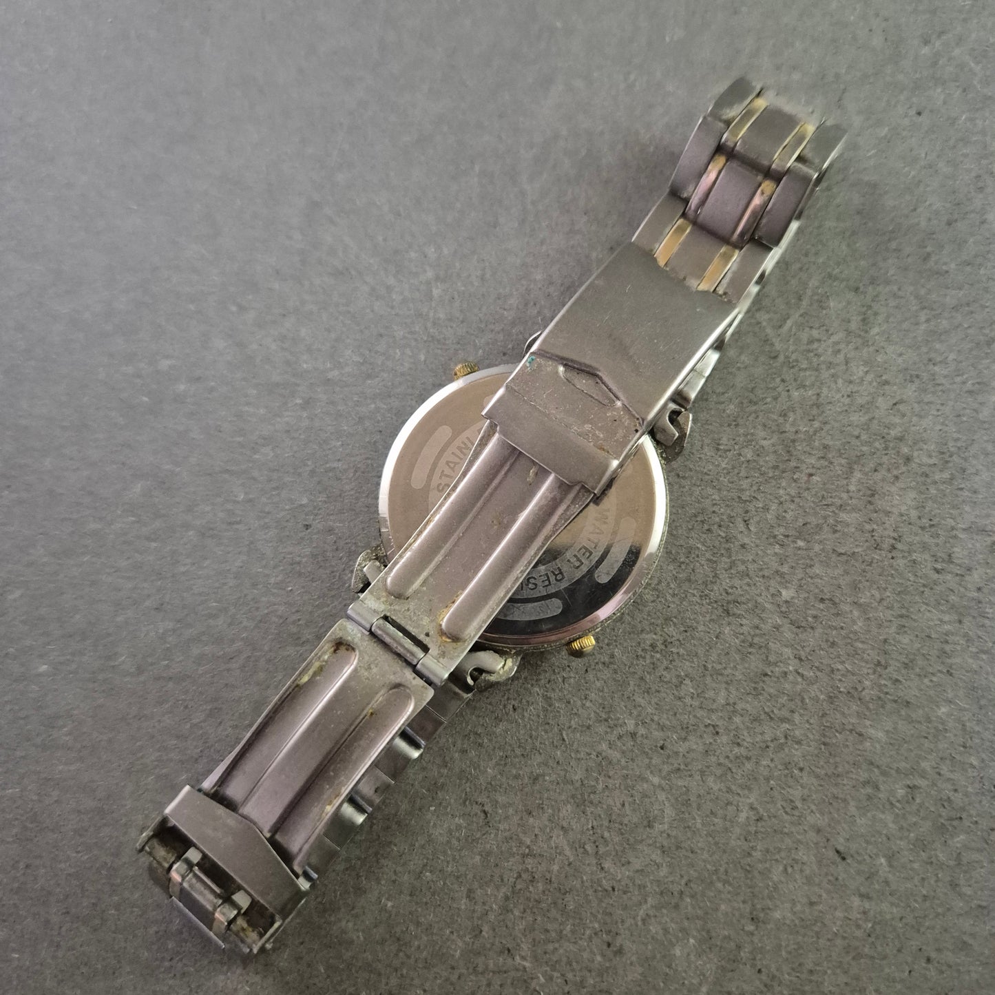 Philip Persio Herren Uhr mit Doppel Zifferblatt und Edelstahlarmband