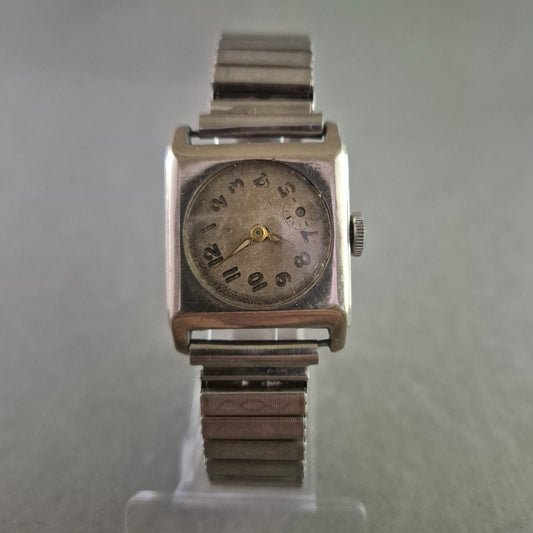 Vintage Damen Uhr mit Quadratischem Gehäuse und Flexband