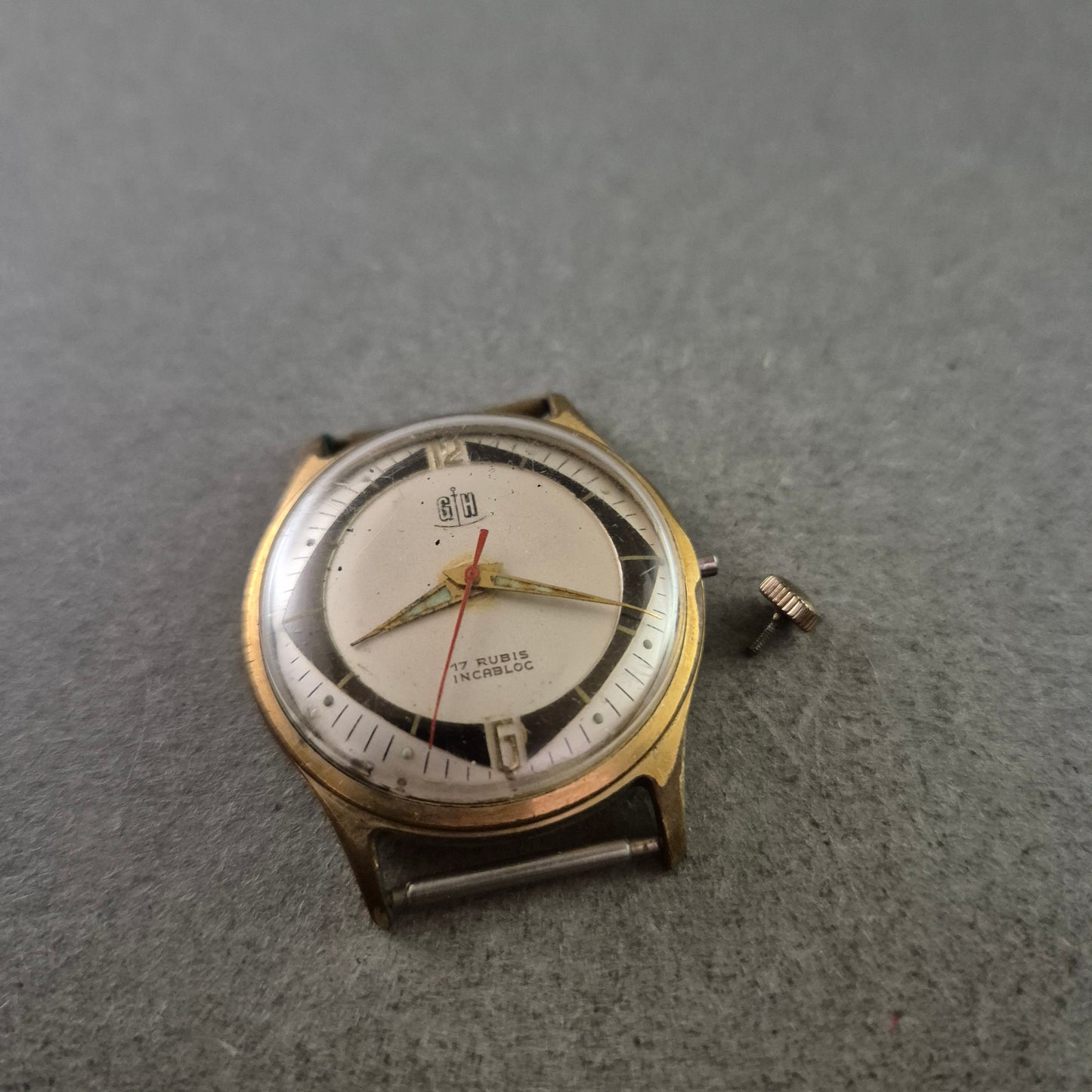 Defekte Vintage GH Herren Uhr – 17 Rubis Handaufzug