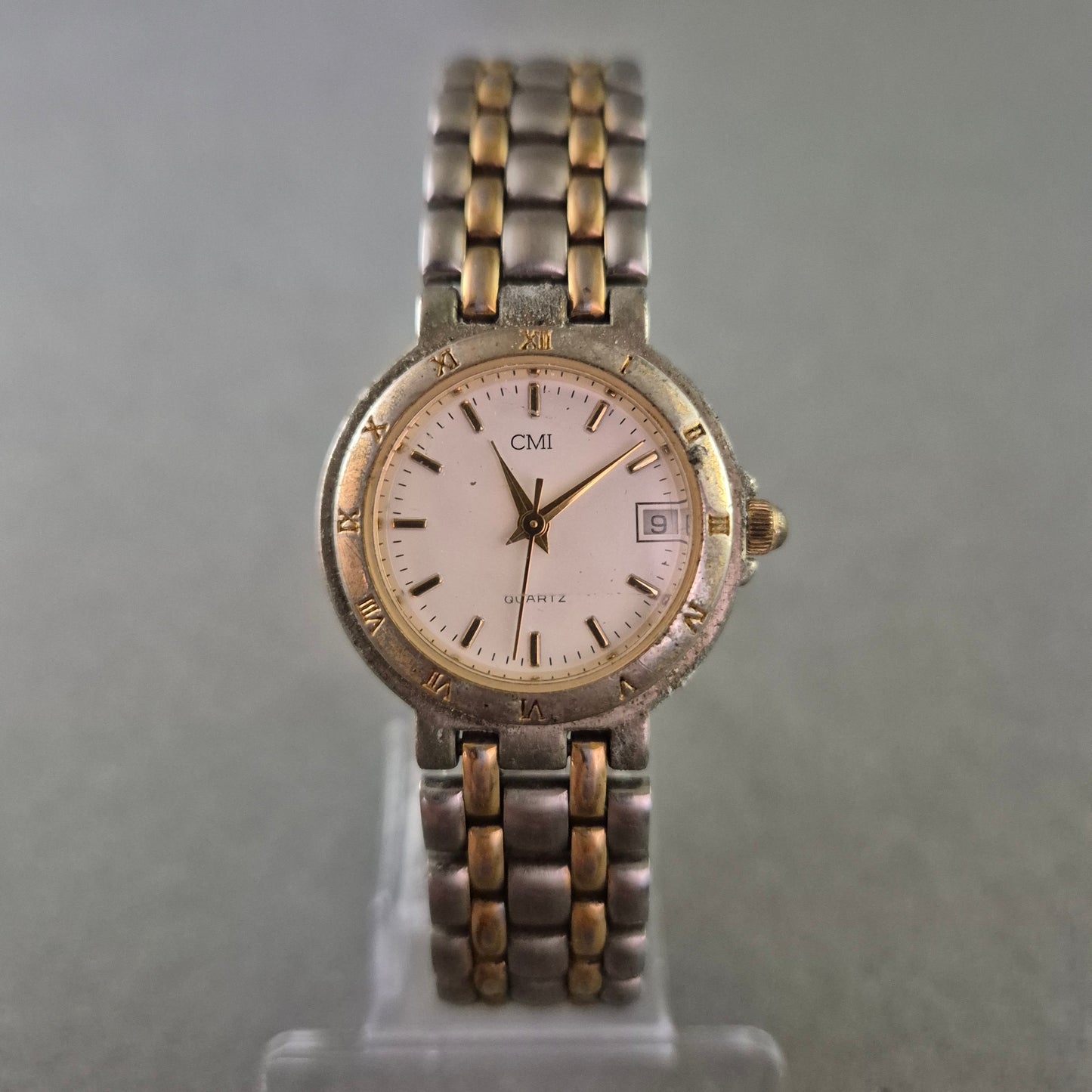 CMI Damen Uhr – Quarz mit Datumsanzeige im Bicolor-Design