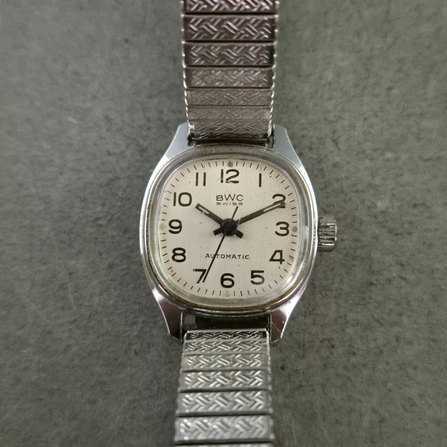 BWC Swiss Herren Uhr – Vintage Automatic mit Edelstahlband