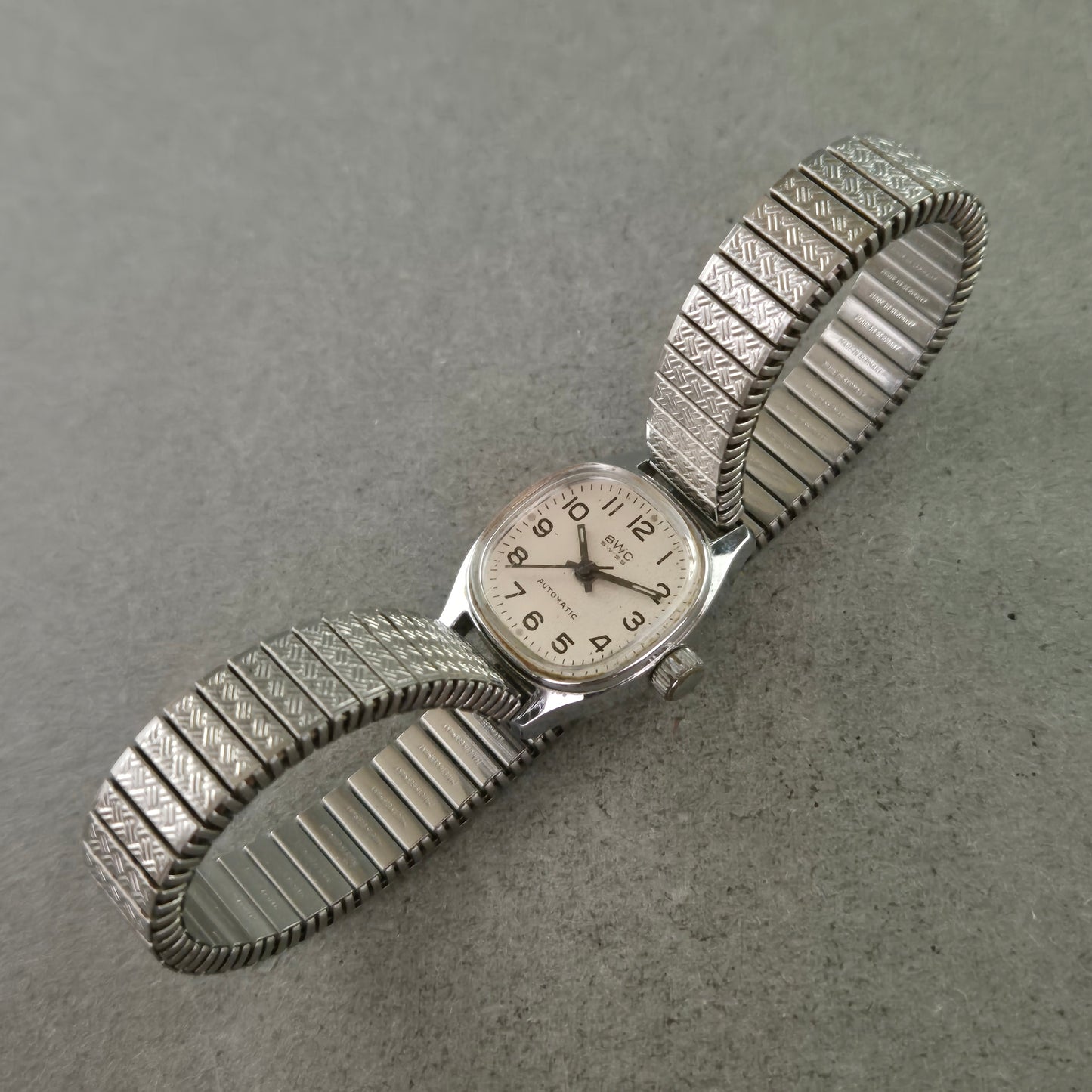 BWC Swiss Herren Uhr – Vintage Automatic mit Edelstahlband