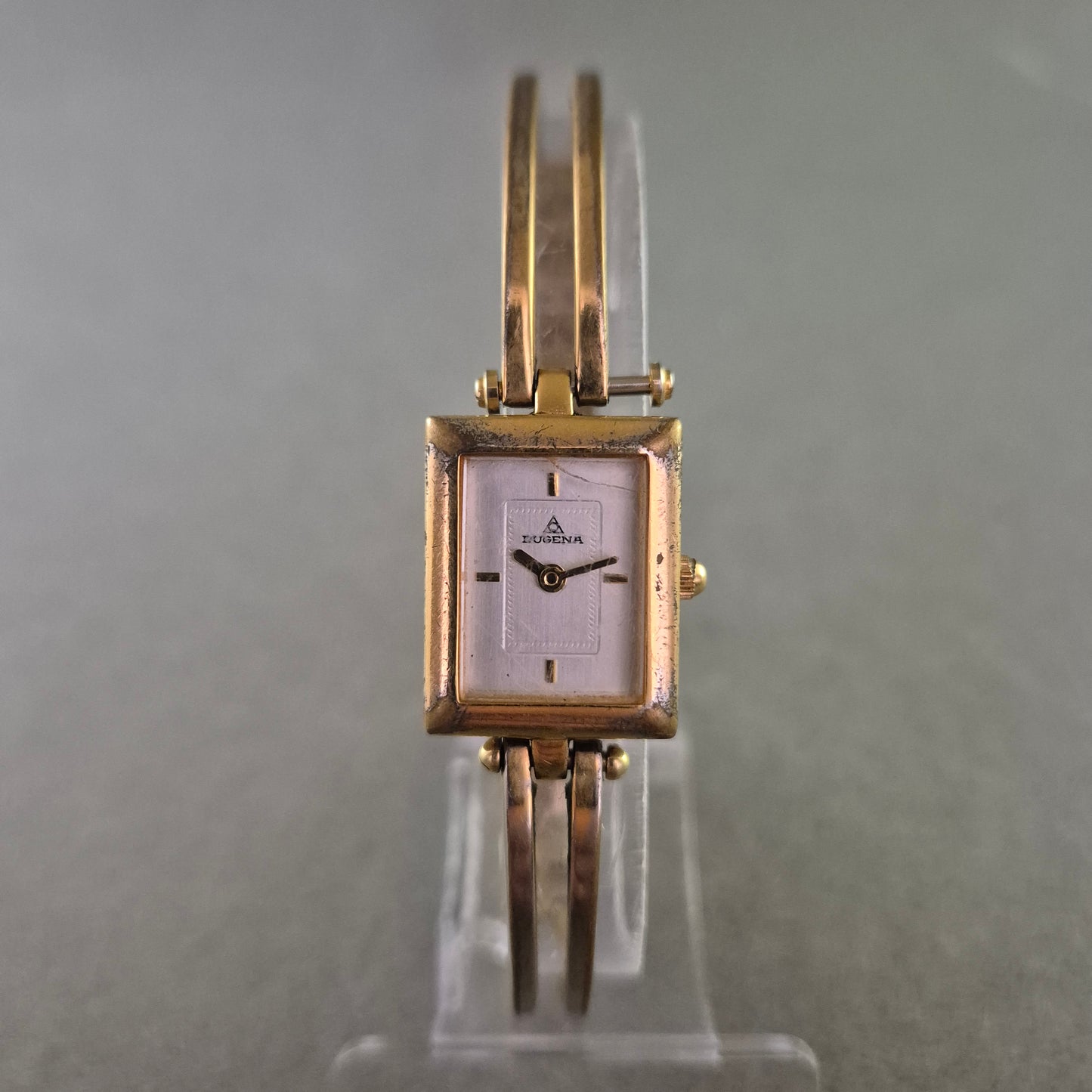Dugena Damen Uhr – Vintage vergoldet mit eckigem Gehäuse