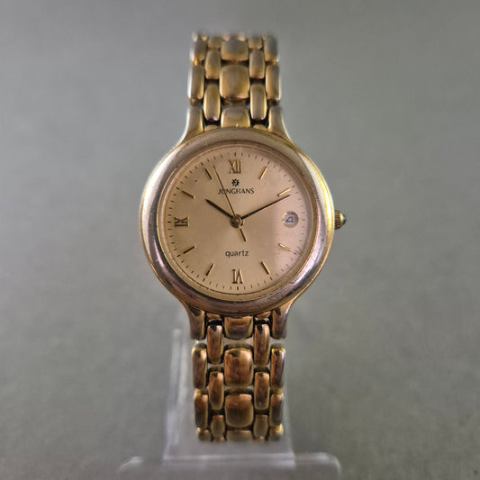 Junghans Damen Uhr – Quarz vergoldet mit Datumsanzeige