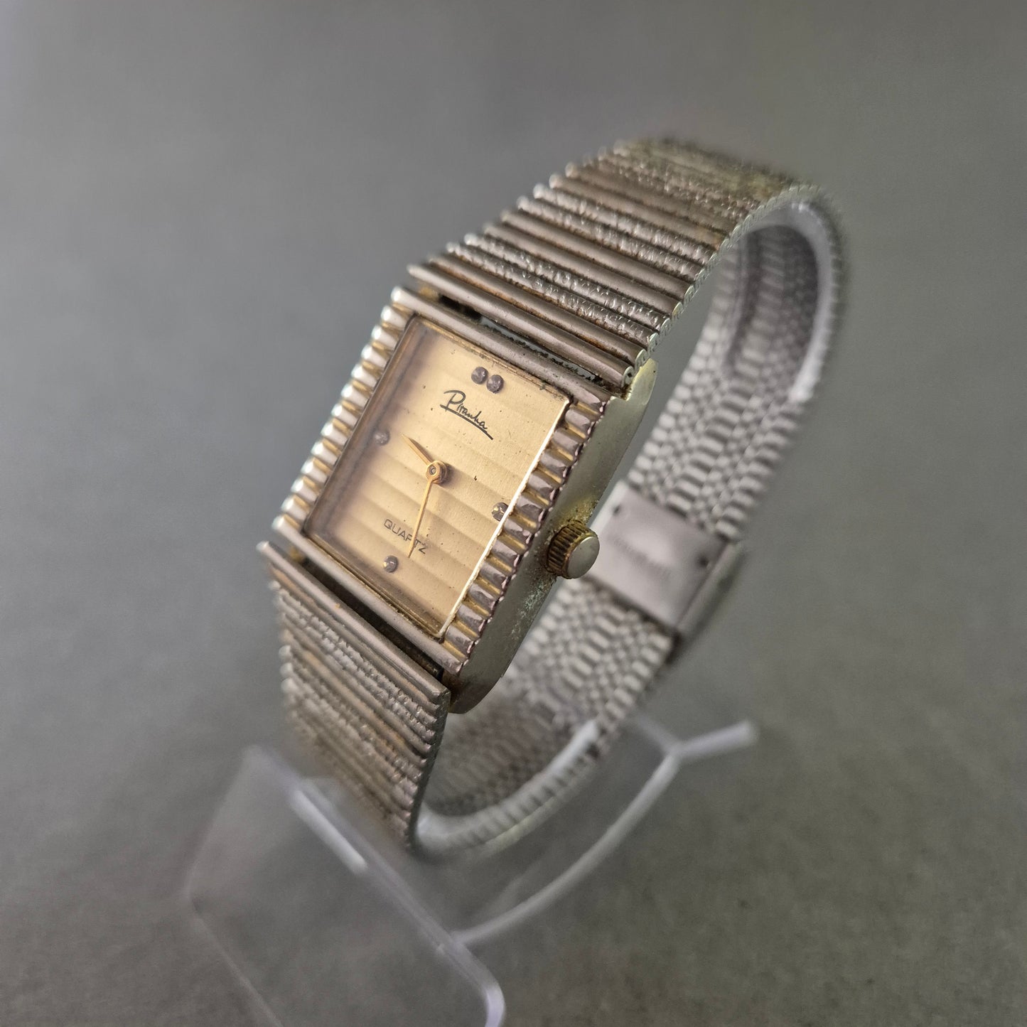 Primada Herren Uhr – Vintage Quarz mit Strukturarmband