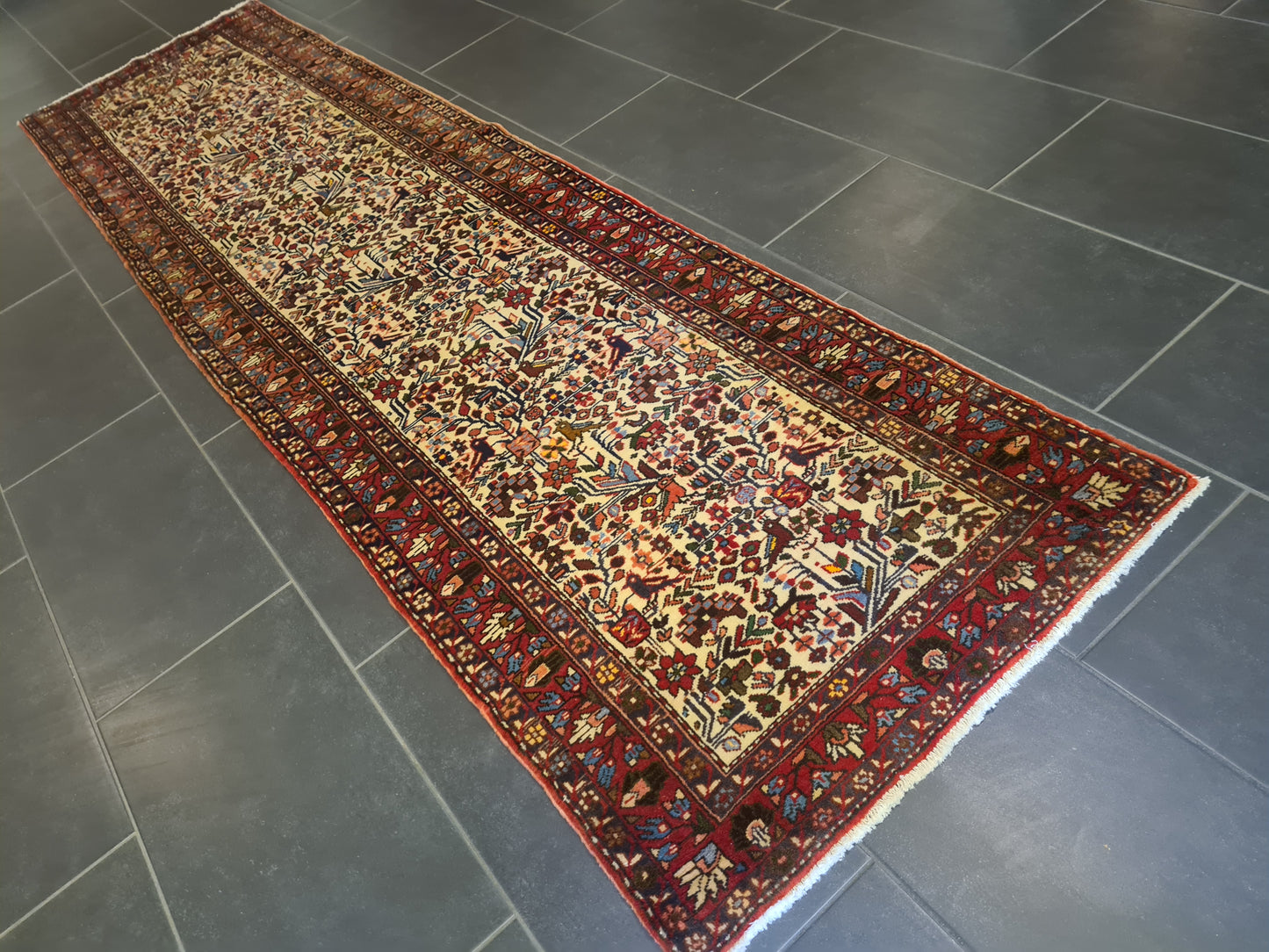 Perserteppich Orientteppich Handgeknüpfter Teppich Malaya 300x80cm