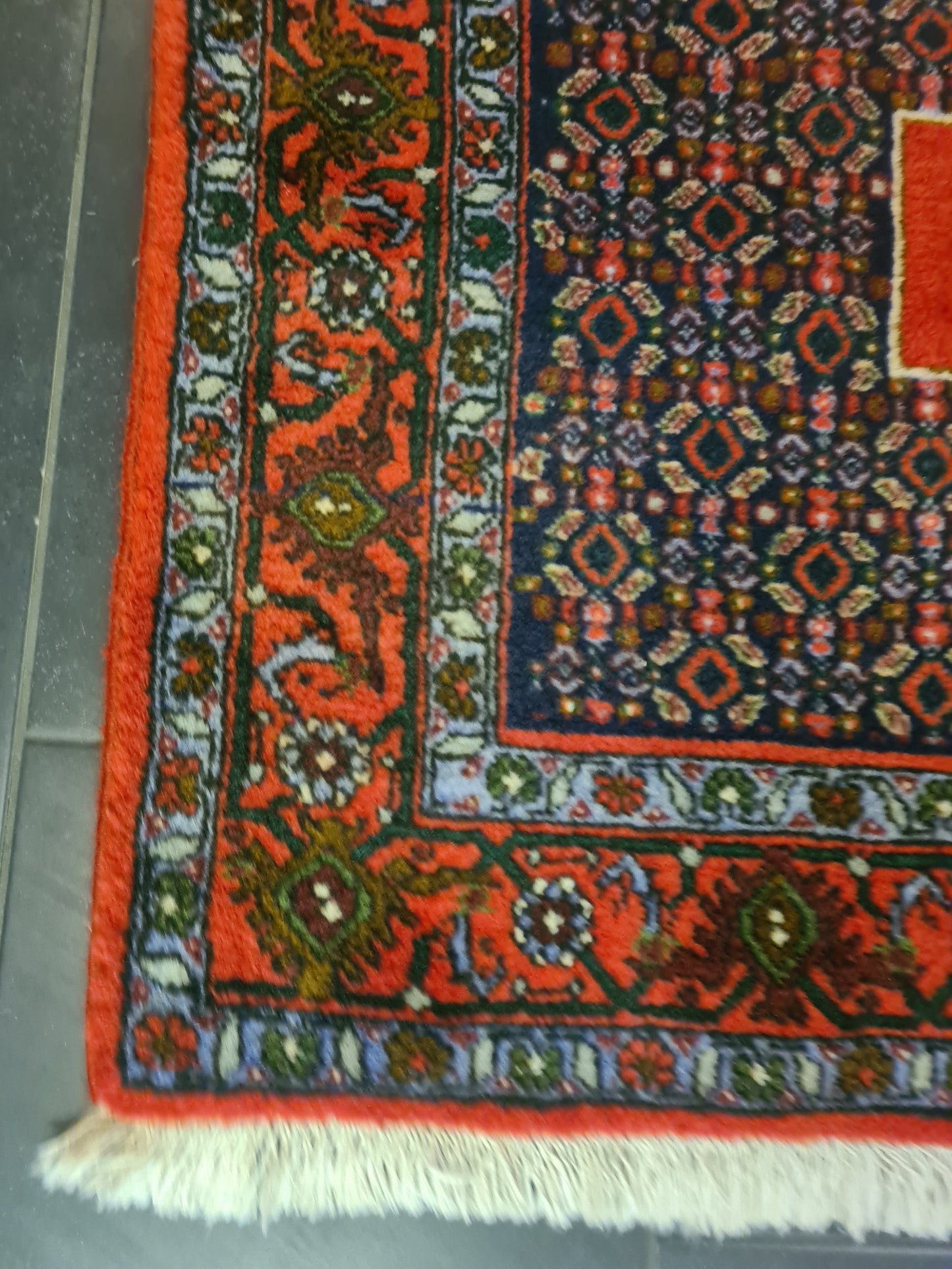 Perserteppich Orientteppich Handgeknüpfter Teppich Senneh Bidjar 140×125 cm