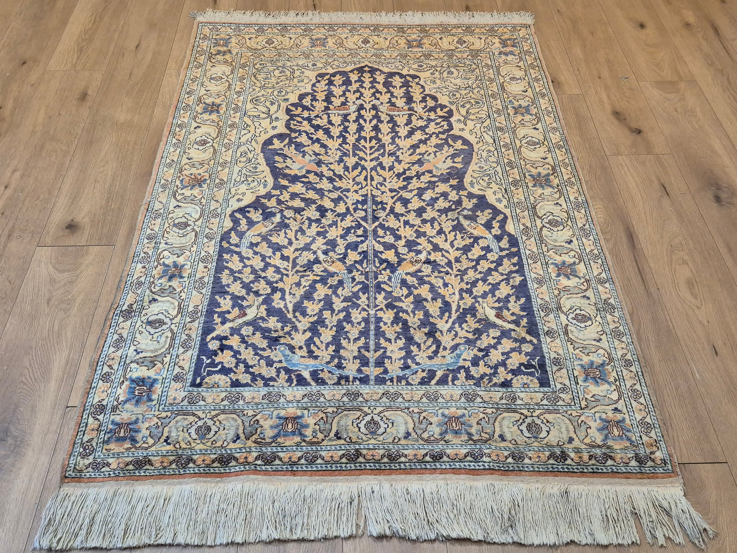 Kayseri Flosh Teppich – Lebensbaum mit Vögeln, fein gearbeitet