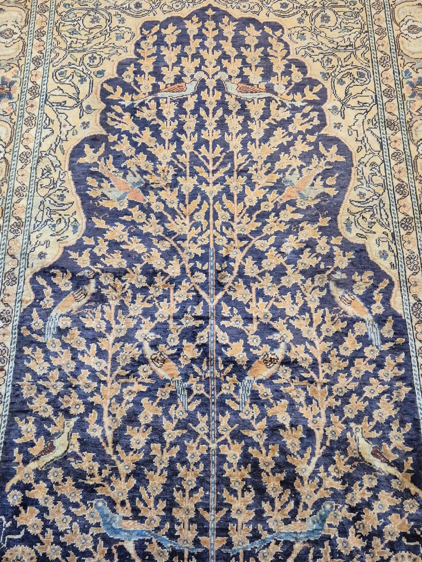 Kayseri Flosh Teppich – Lebensbaum mit Vögeln, fein gearbeitet