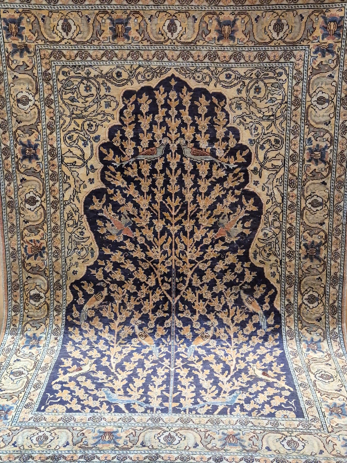 Kayseri Flosh Teppich – Lebensbaum mit Vögeln, fein gearbeitet