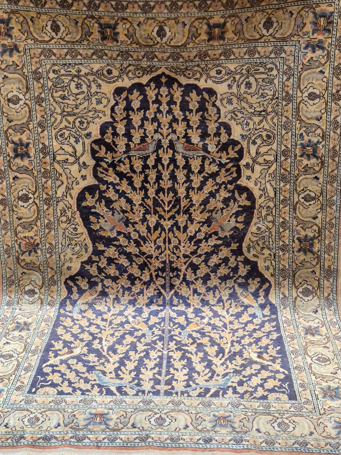 Kayseri Flosh Teppich – Lebensbaum mit Vögeln, fein gearbeitet