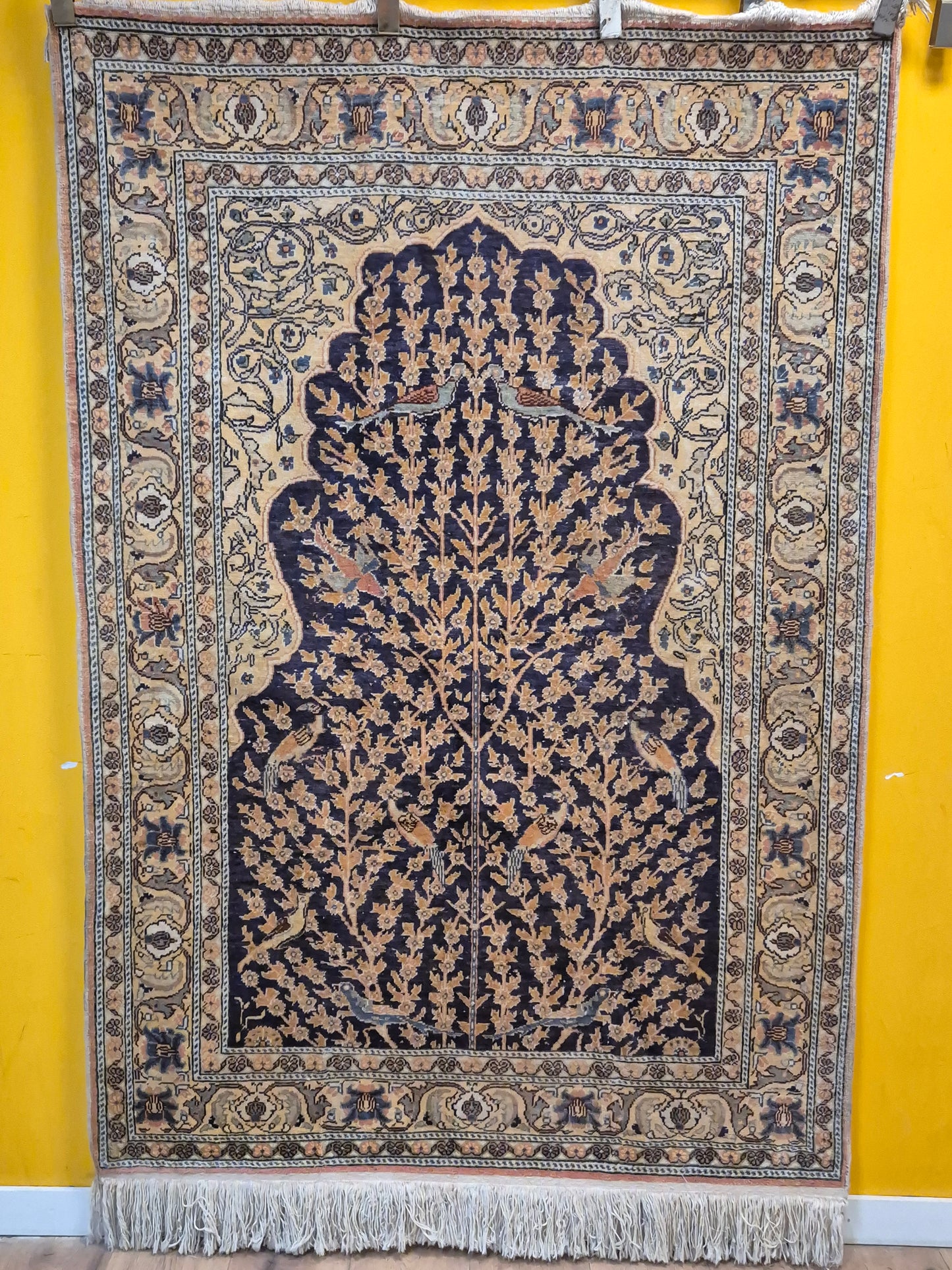 Kayseri Flosh Teppich – Lebensbaum mit Vögeln, fein gearbeitet