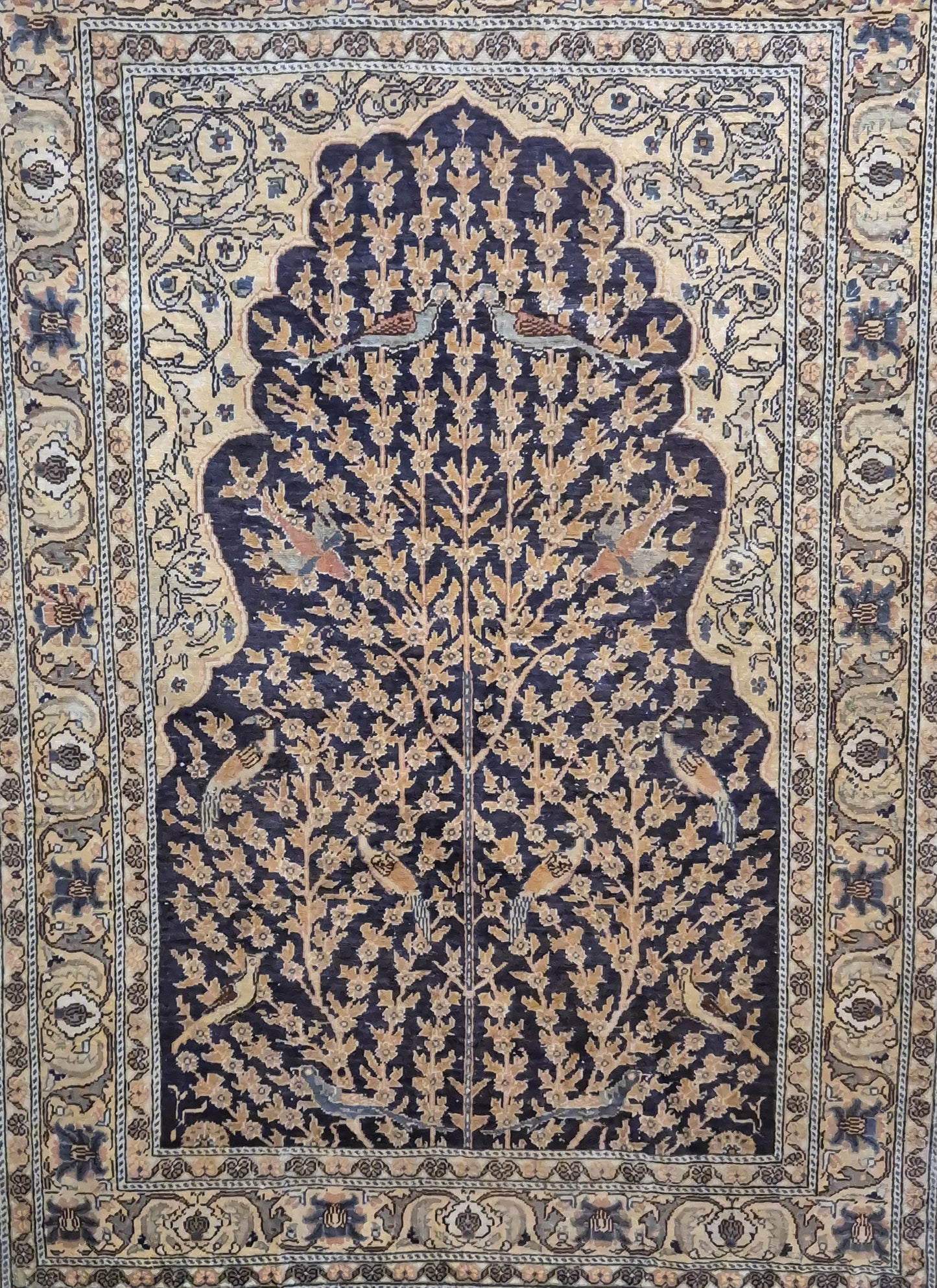 Kayseri Flosh Teppich – Lebensbaum mit Vögeln, fein gearbeitet