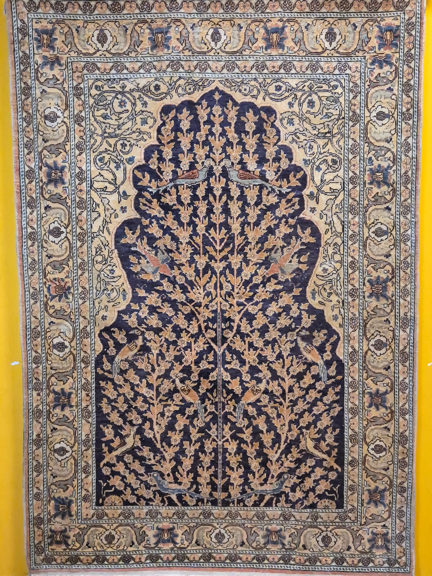 Kayseri Flosh Teppich – Lebensbaum mit Vögeln, fein gearbeitet