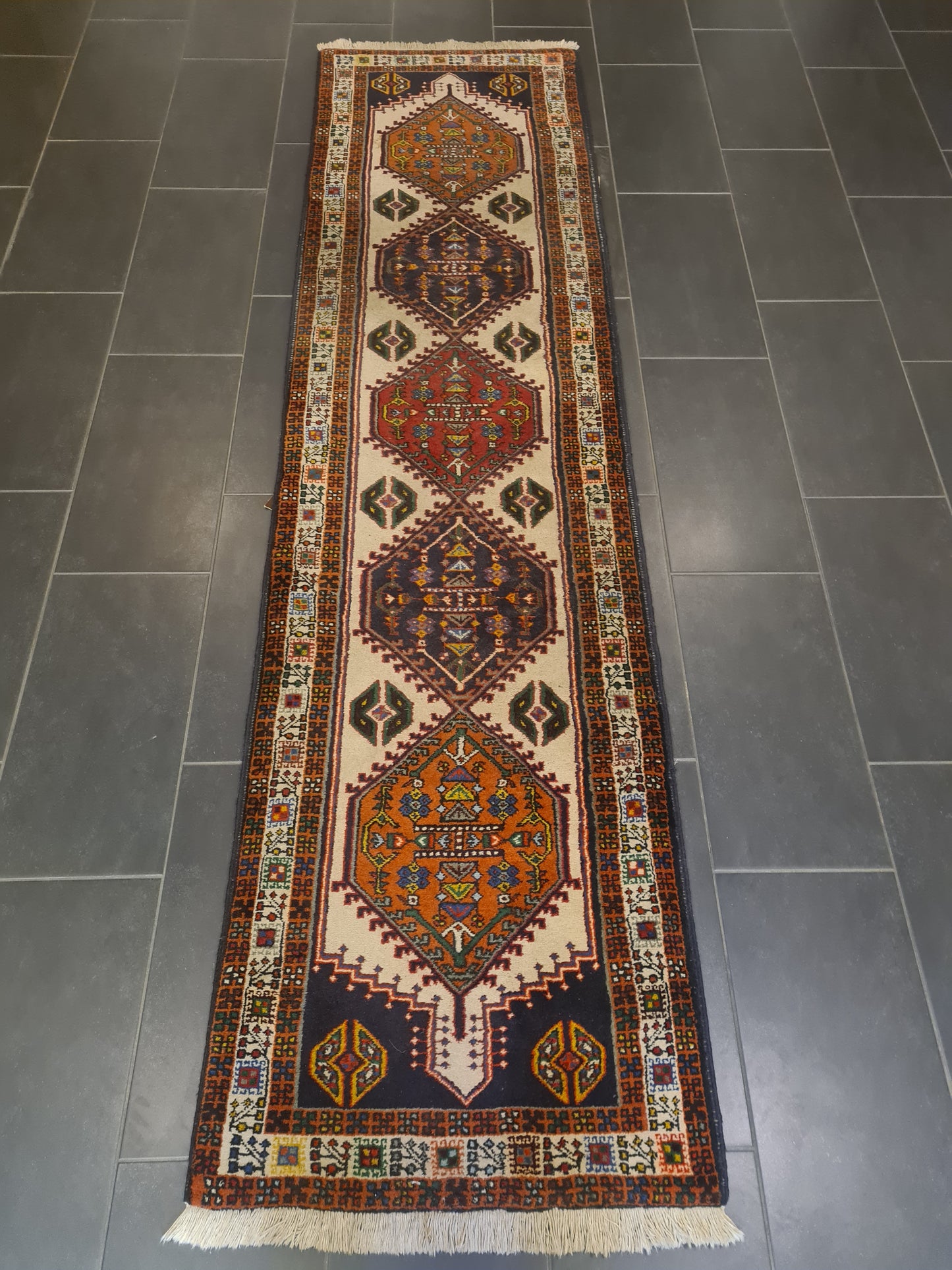 Perserteppich Orientteppich Handgeknüpfter Teppich Sarab 295x80cm