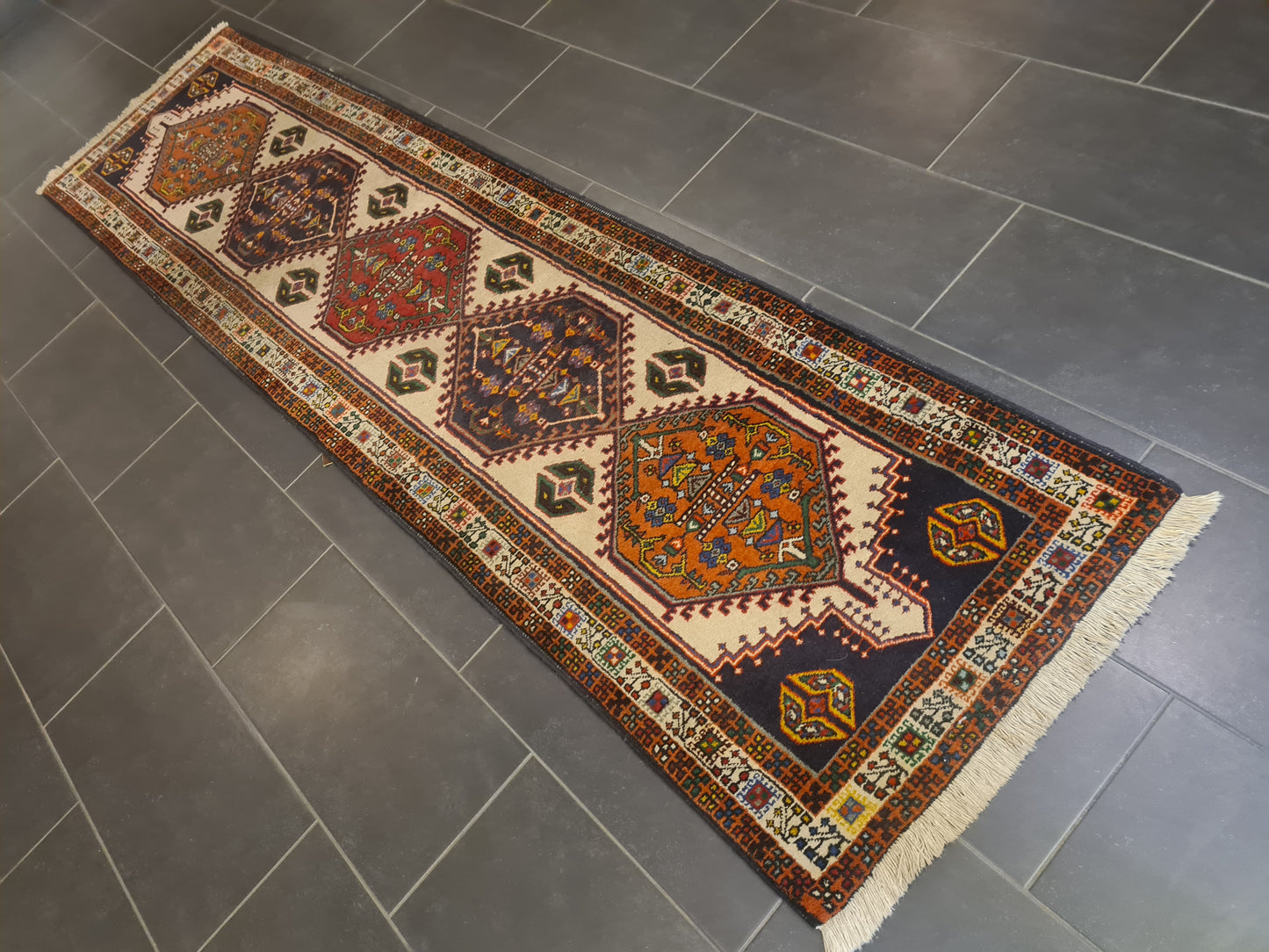 Perserteppich Orientteppich Handgeknüpfter Teppich Sarab 295x80cm