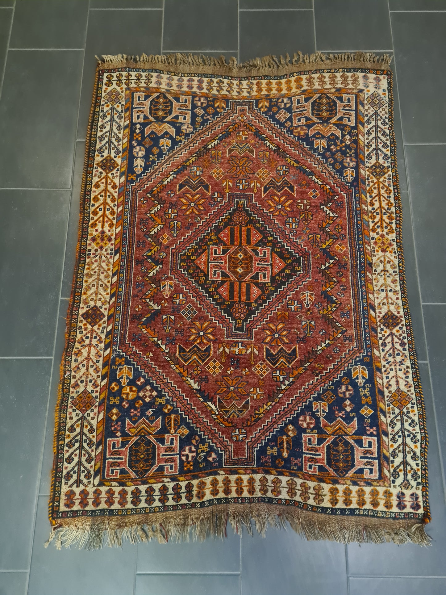 Perserteppich Orientteppich Handgeknüpfter Teppich Shiraz 165x115cm