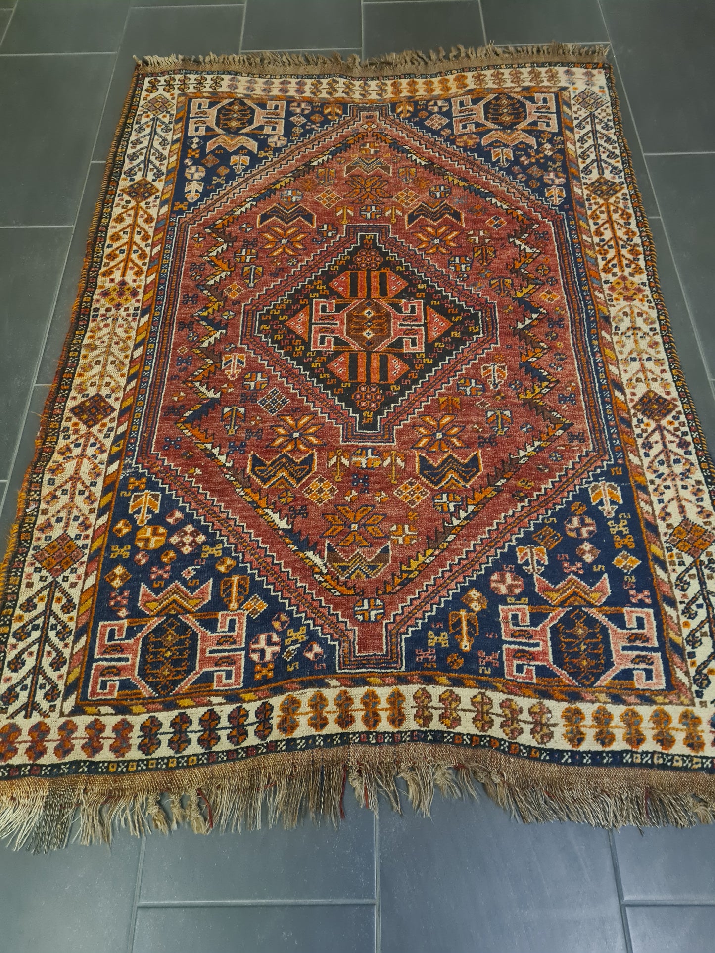 Perserteppich Orientteppich Handgeknüpfter Teppich Shiraz 165x115cm