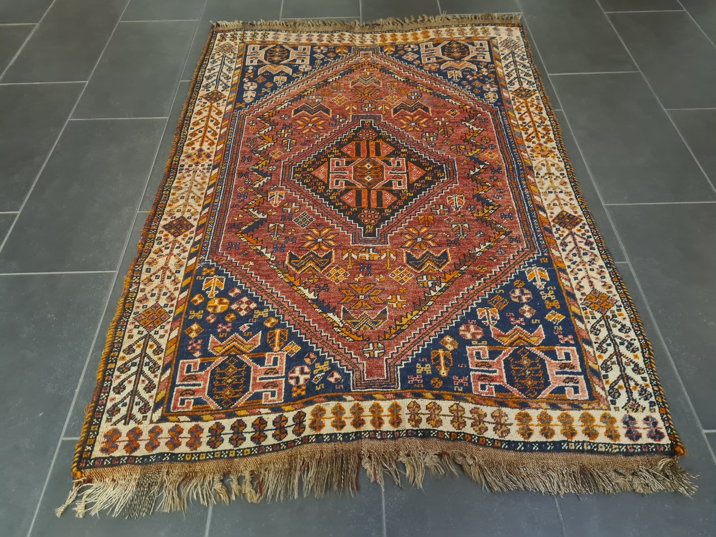 Perserteppich Orientteppich Handgeknüpfter Teppich Shiraz 165x115cm