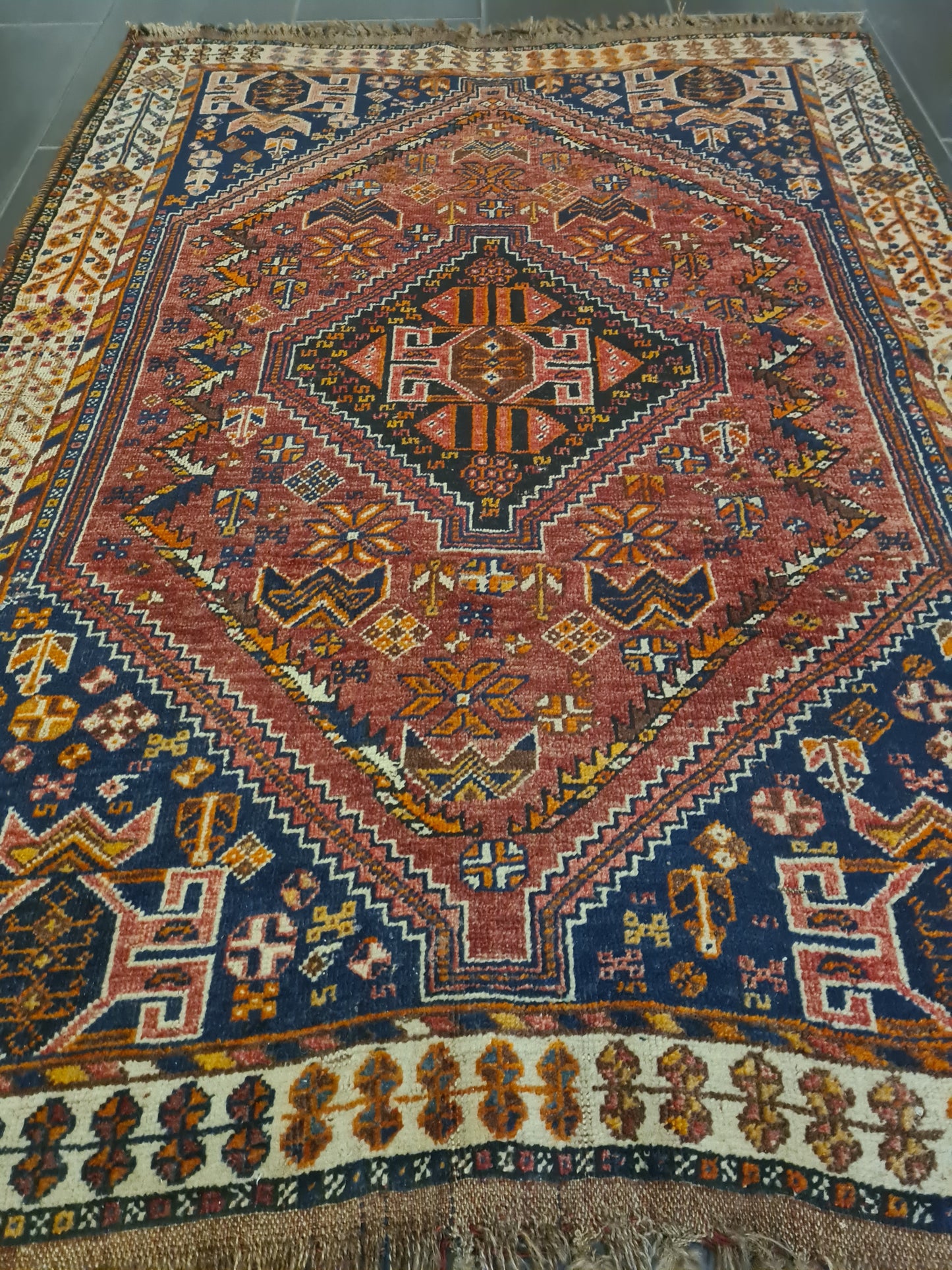 Perserteppich Orientteppich Handgeknüpfter Teppich Shiraz 165x115cm