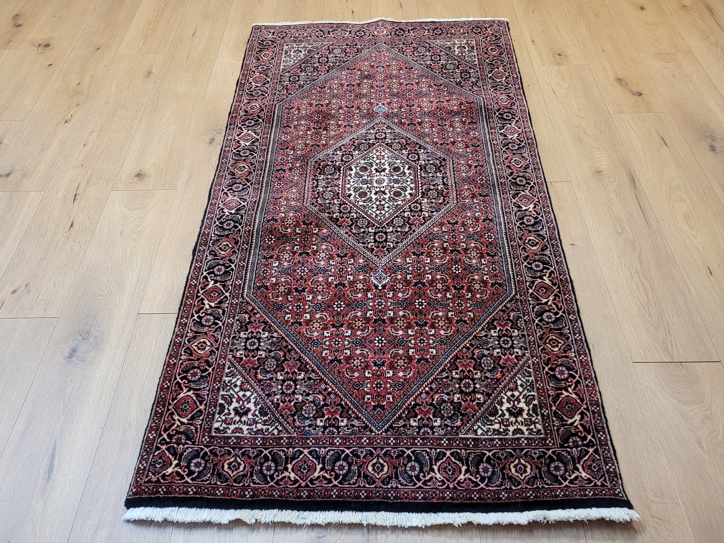 Bidjar Perser Teppich  Korkwolle, klassisches Medaillon-Design, fein geknüpft