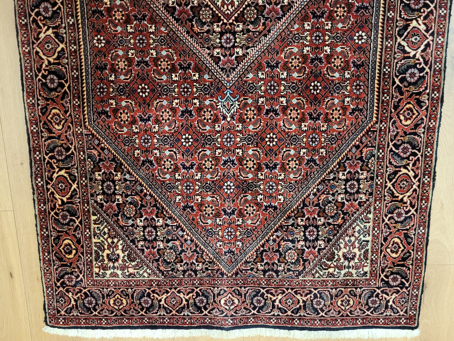 Bidjar Perser Teppich  Korkwolle, klassisches Medaillon-Design, fein geknüpft