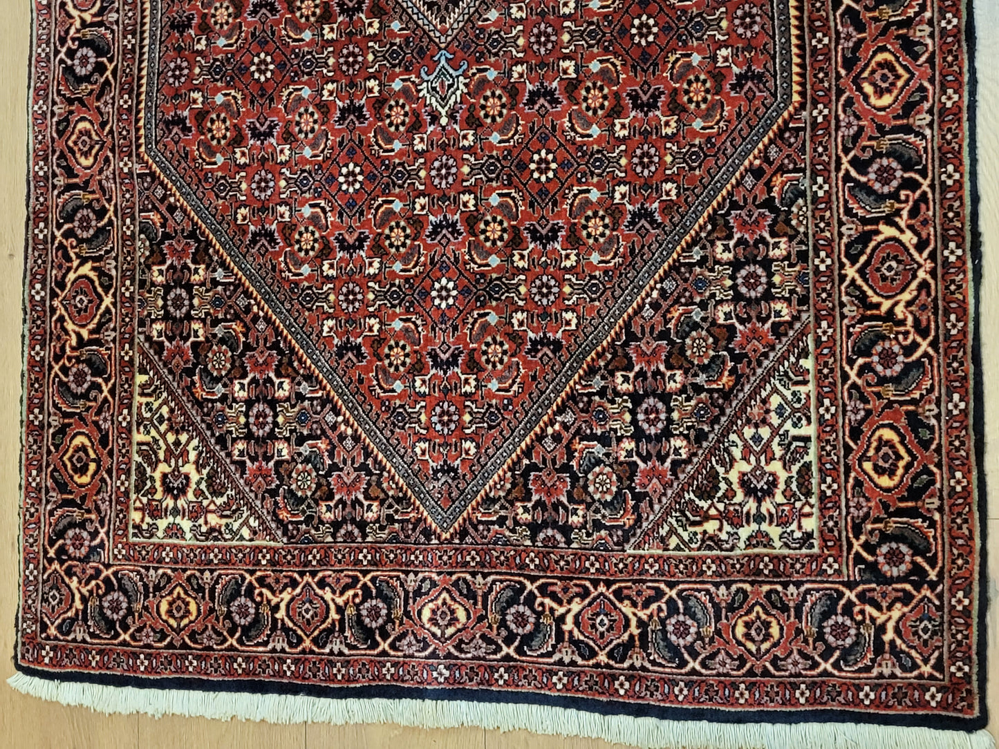 Bidjar Perser Teppich  Korkwolle, klassisches Medaillon-Design, fein geknüpft