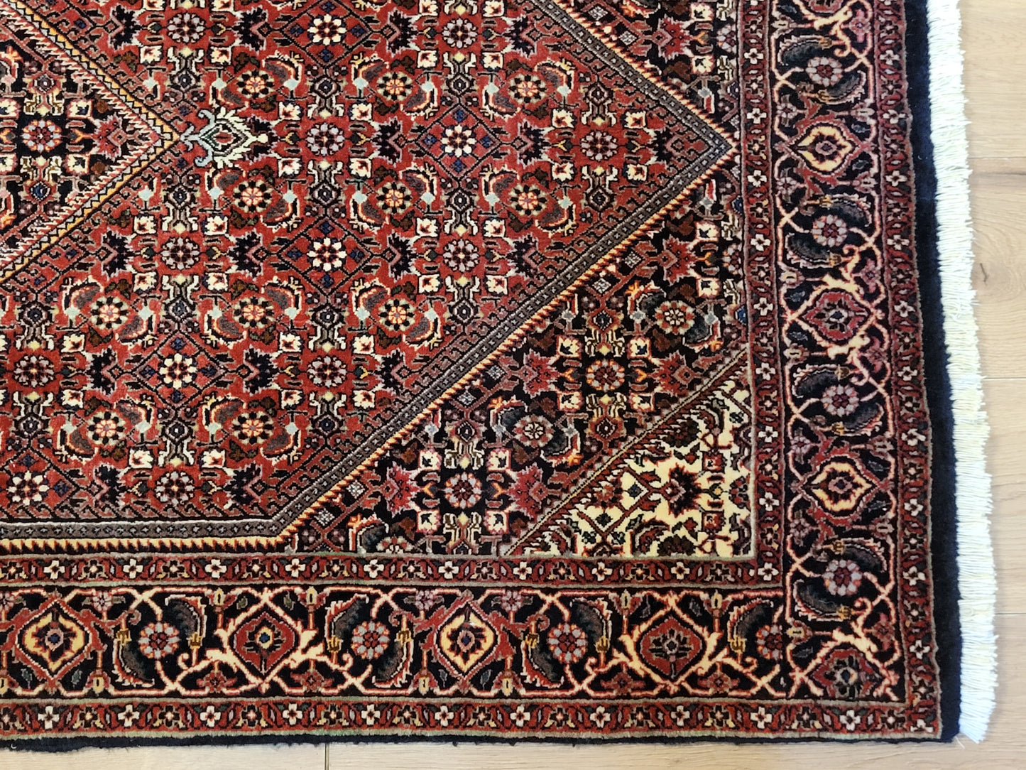 Bidjar Perser Teppich  Korkwolle, klassisches Medaillon-Design, fein geknüpft