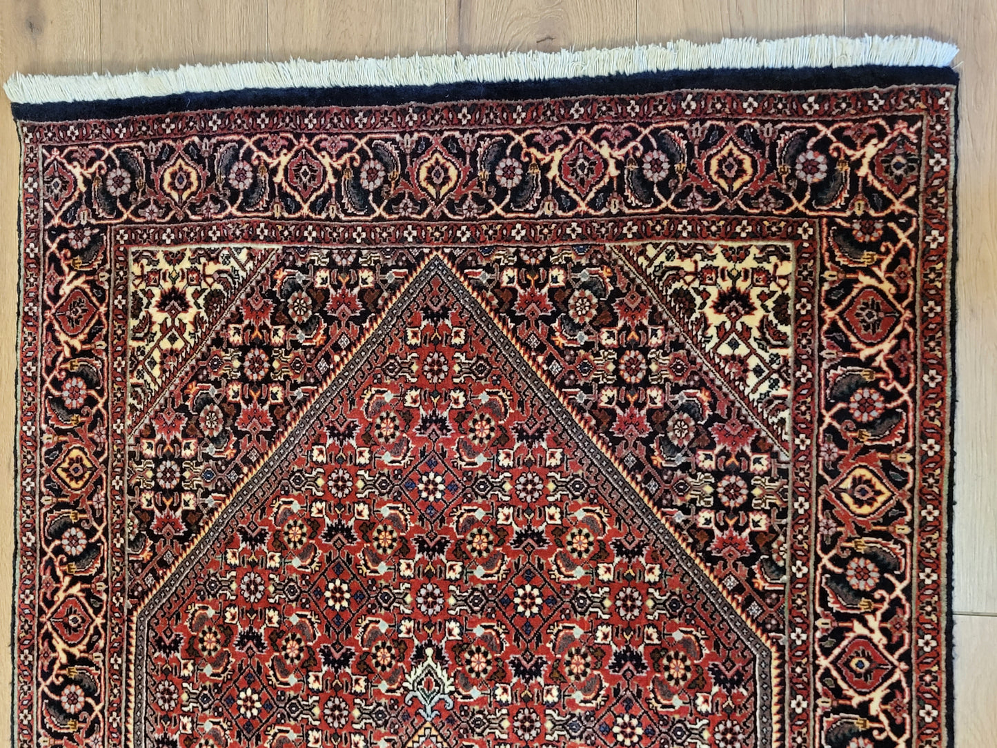 Bidjar Perser Teppich  Korkwolle, klassisches Medaillon-Design, fein geknüpft