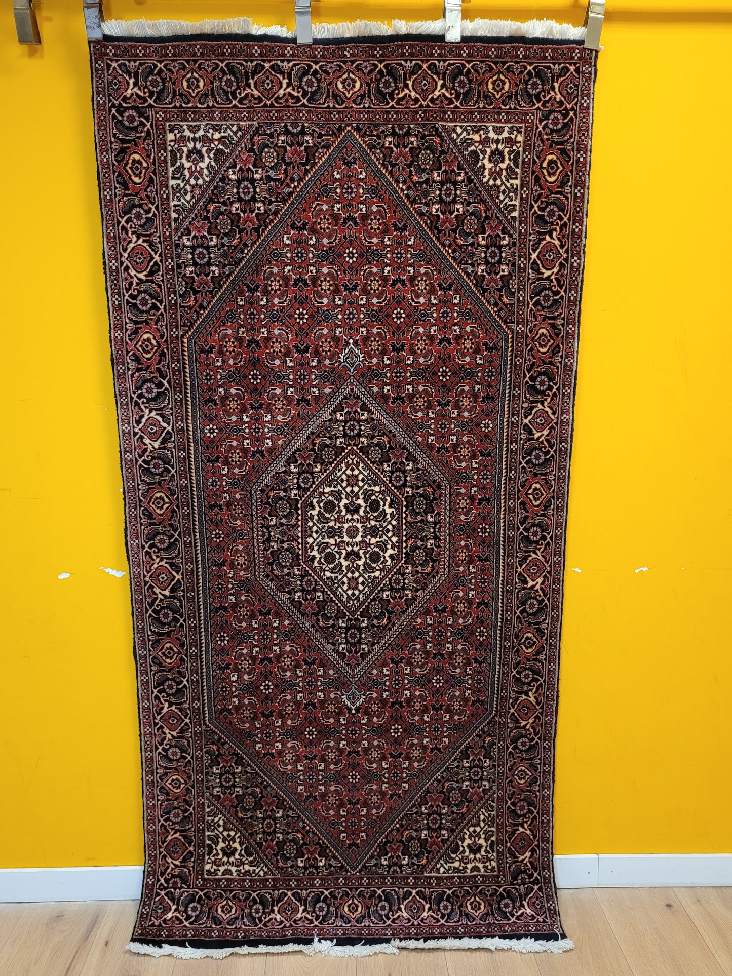 Bidjar Perser Teppich  Korkwolle, klassisches Medaillon-Design, fein geknüpft