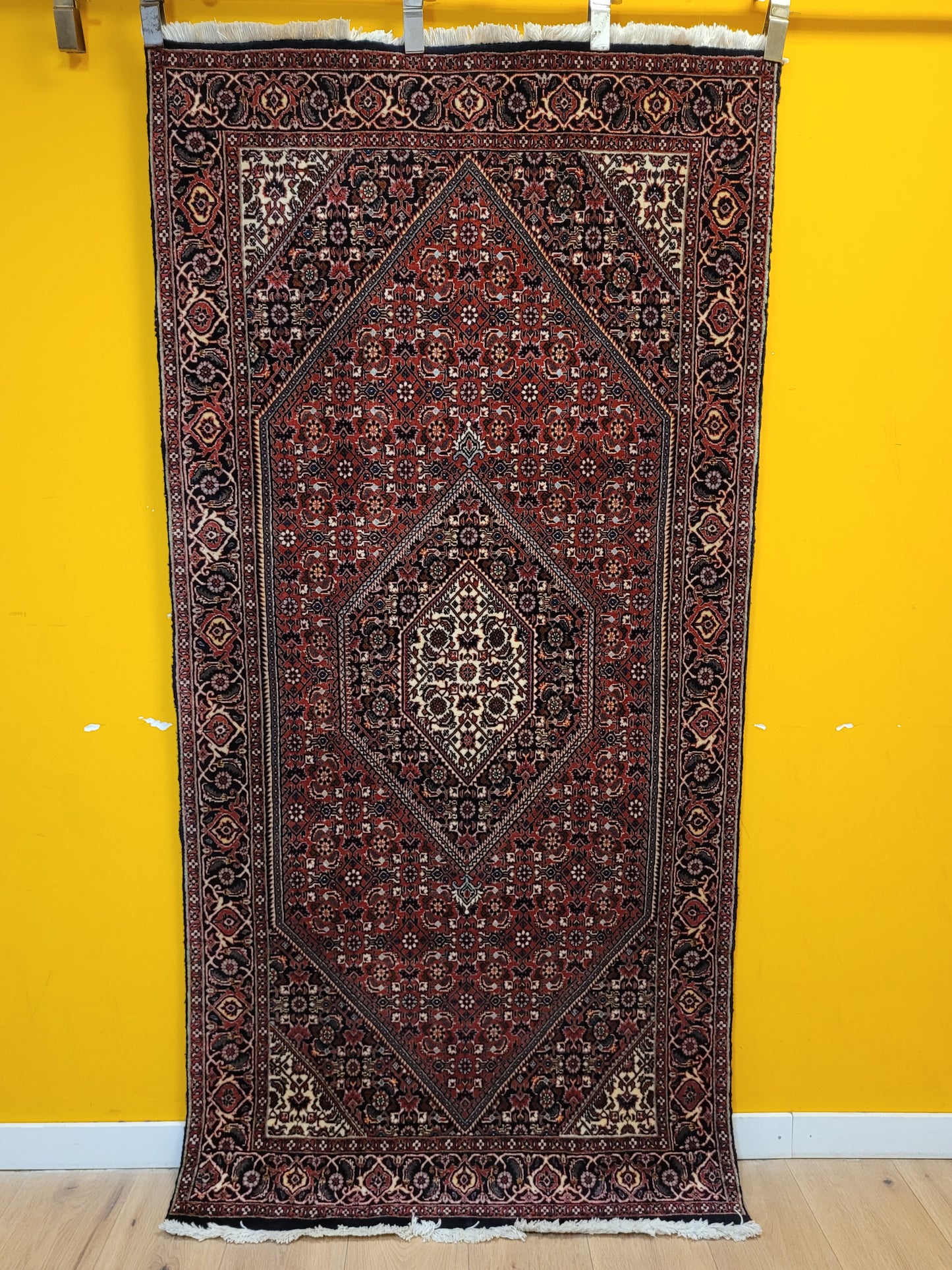 Bidjar Perser Teppich  Korkwolle, klassisches Medaillon-Design, fein geknüpft