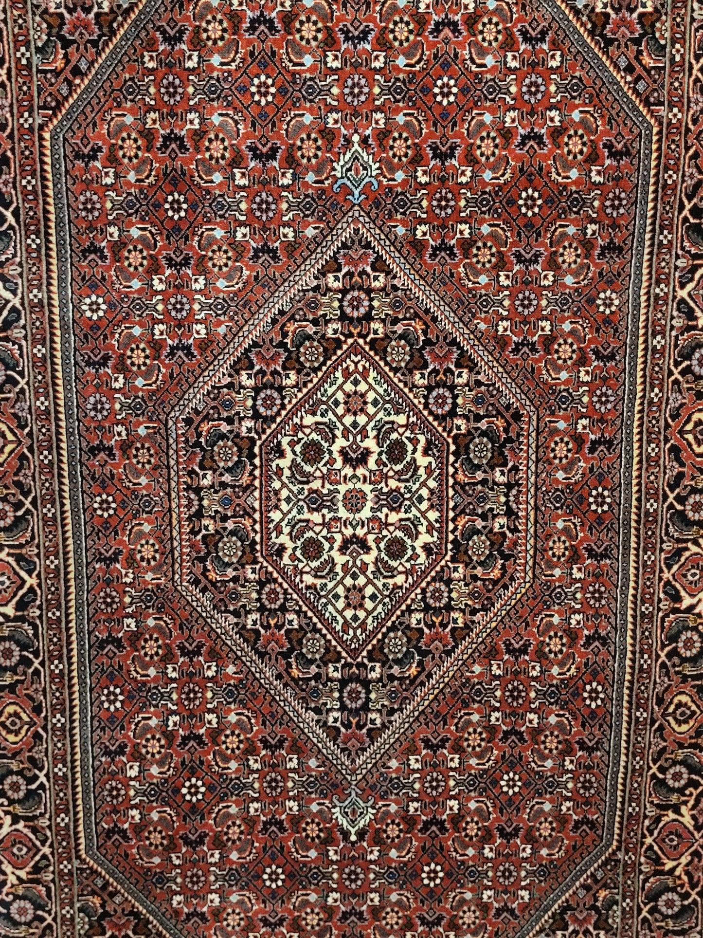 Bidjar Perser Teppich  Korkwolle, klassisches Medaillon-Design, fein geknüpft