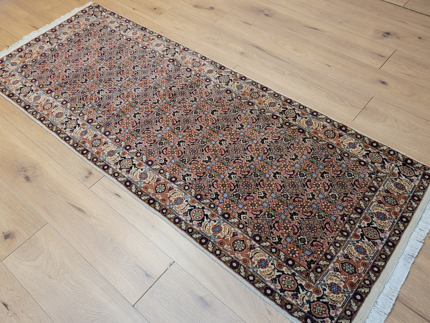 Perserteppich Läufer Bidjar  – feine Knüpfung, Wolle  florales Muster