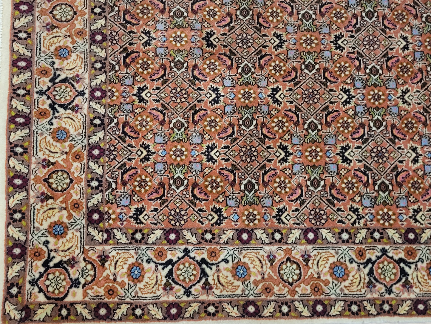 Perserteppich Läufer Bidjar  – feine Knüpfung, Wolle  florales Muster