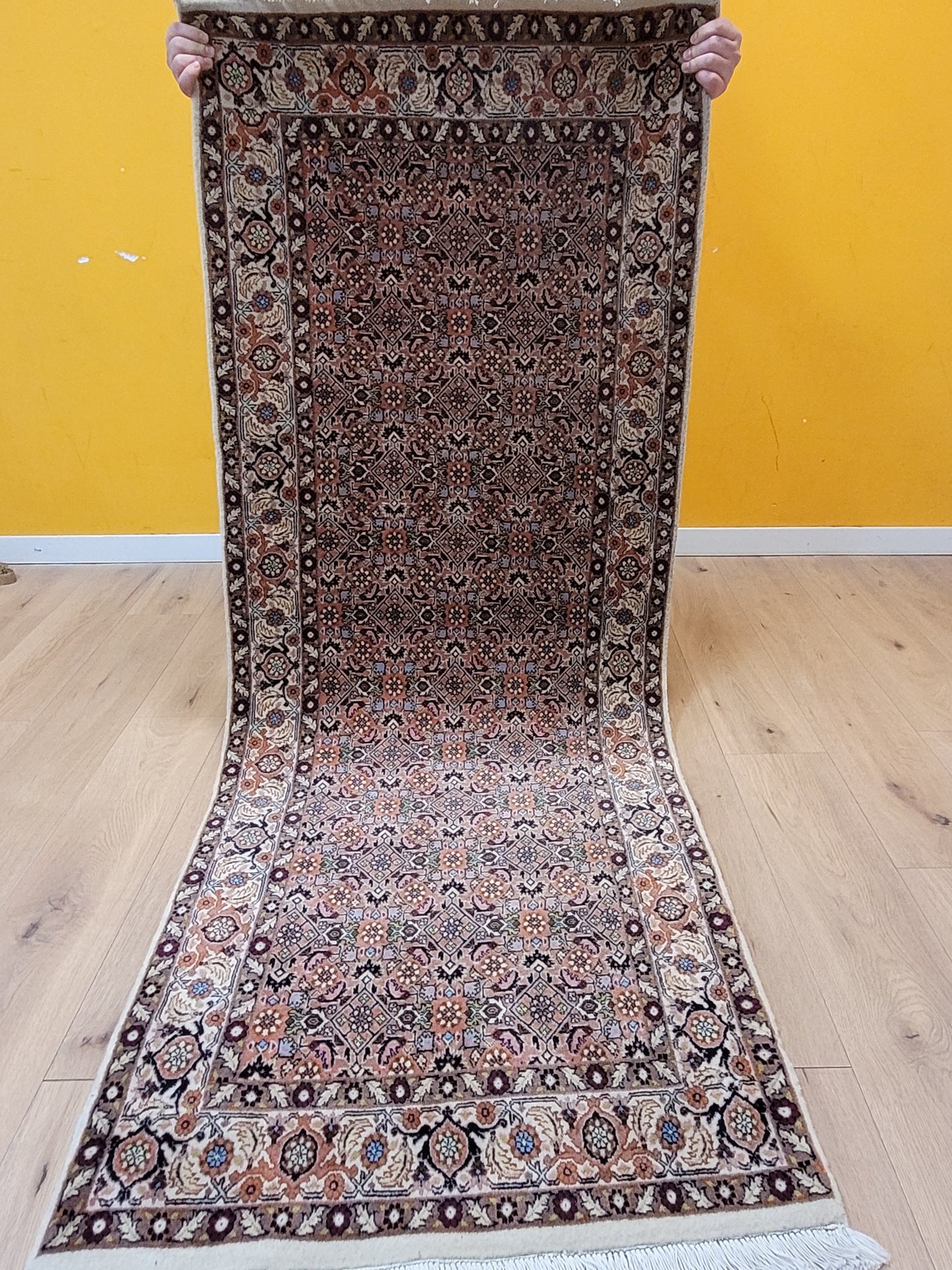 Perserteppich Läufer Bidjar  – feine Knüpfung, Wolle  florales Muster