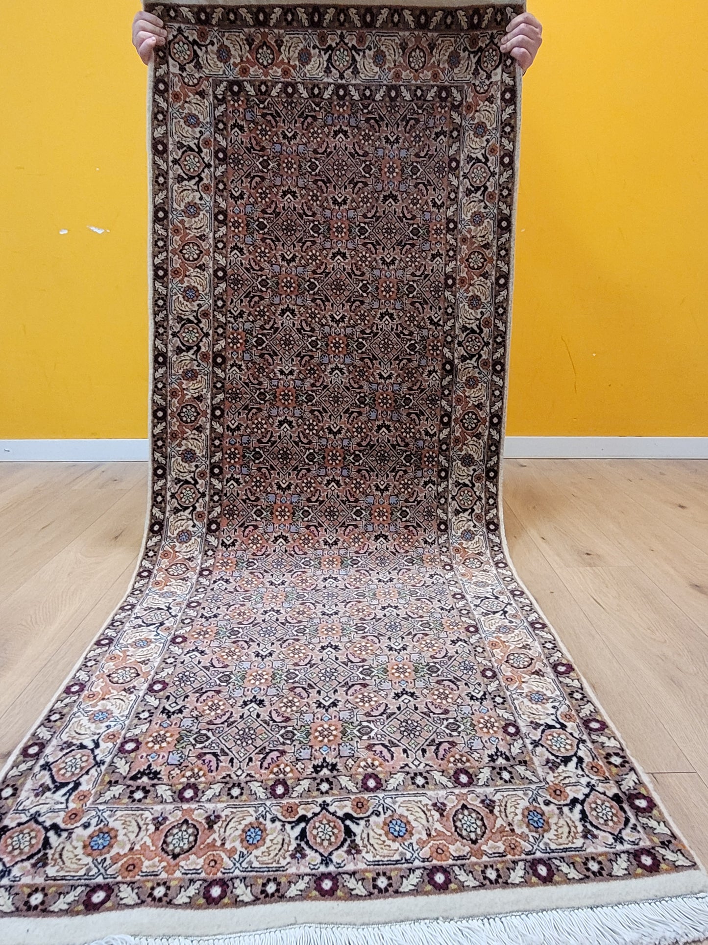 Perserteppich Läufer Bidjar  – feine Knüpfung, Wolle  florales Muster