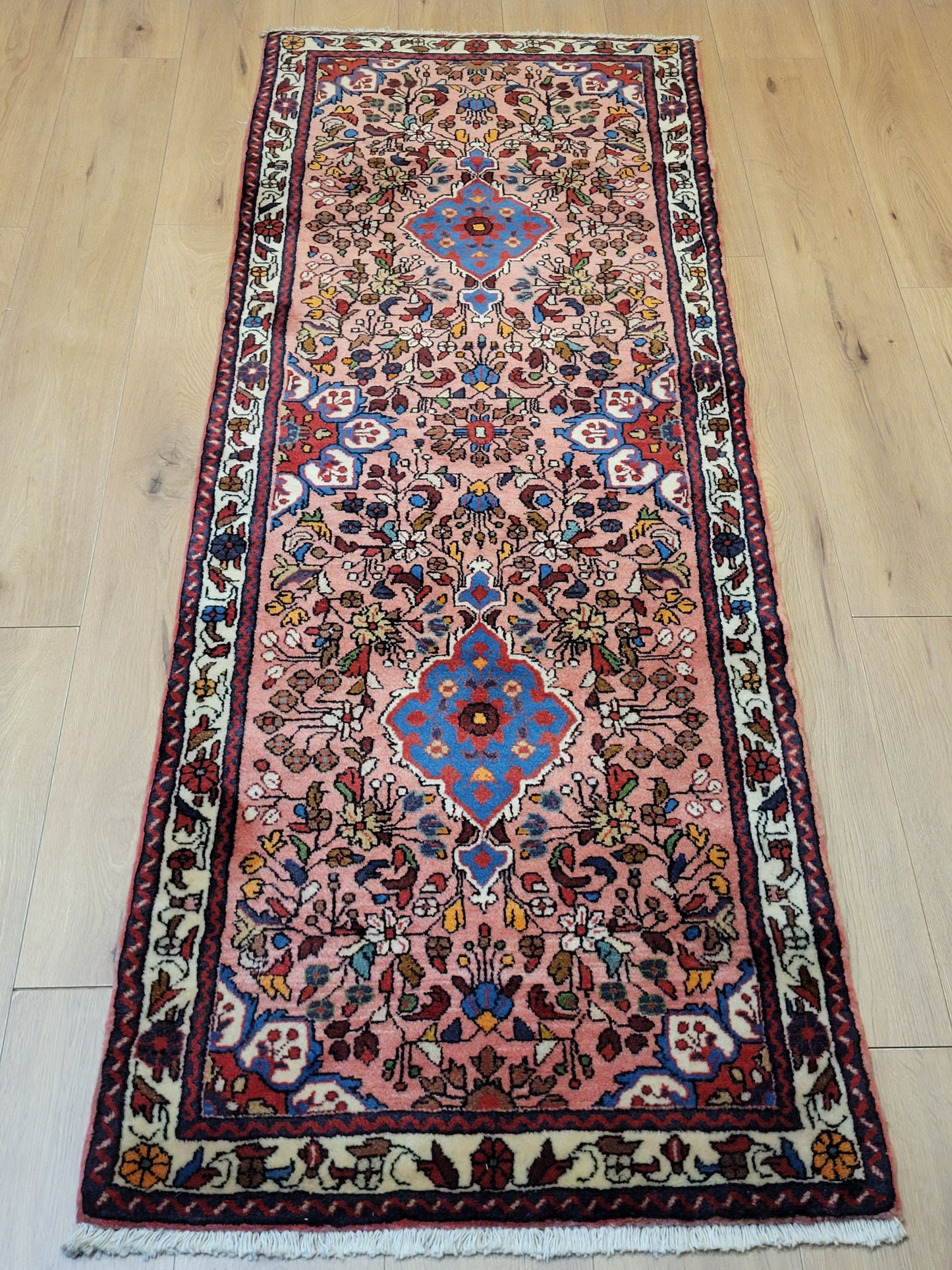 Sarough Perserteppich Läufer – Korkwolle mit Seide, florales Design