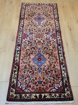 Sarough Perserteppich Läufer – Korkwolle mit Seide, florales Design