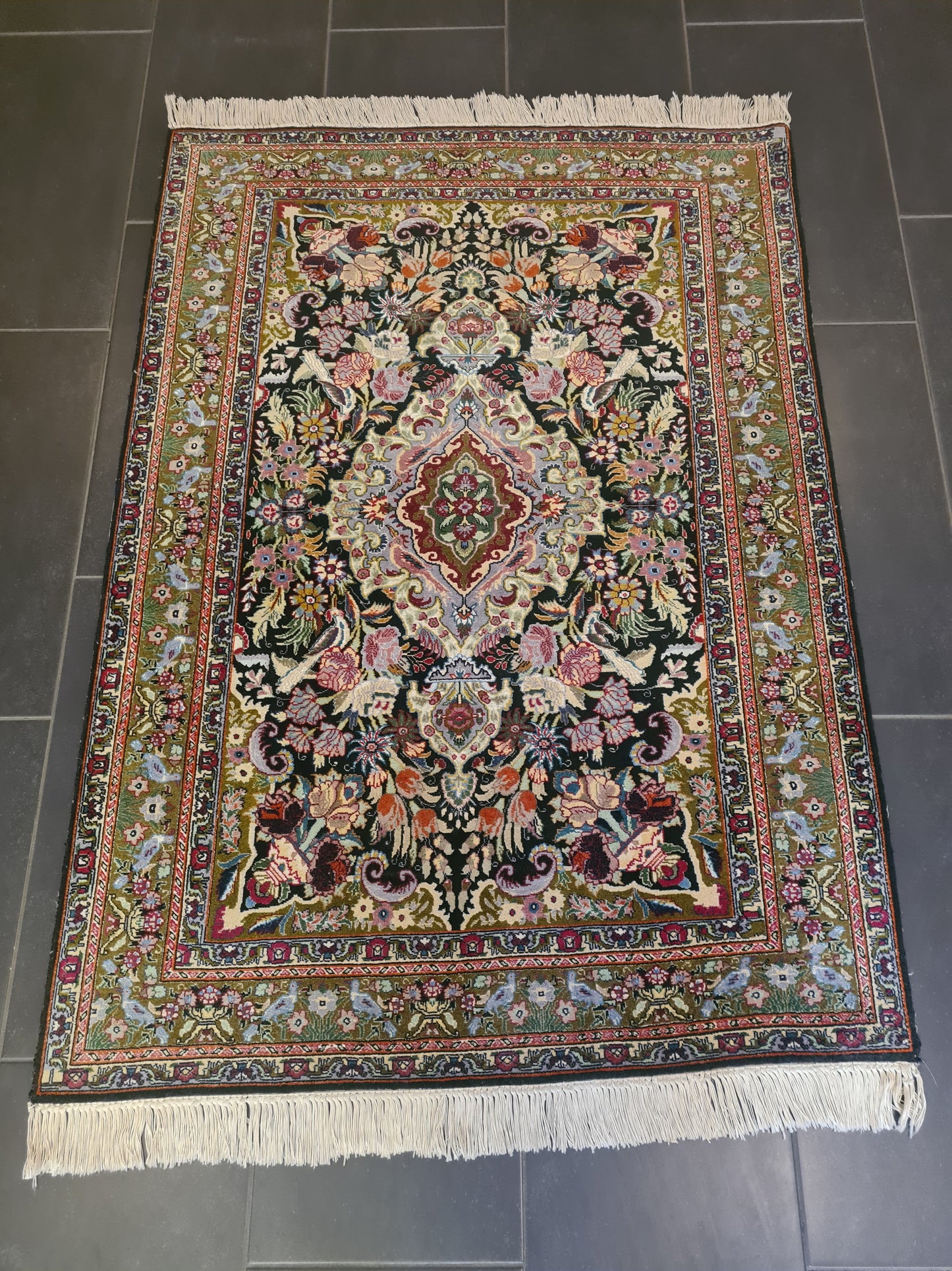 Perserteppich Orientteppich Handgeknüpfter Teppich Ghoum 150x105cm