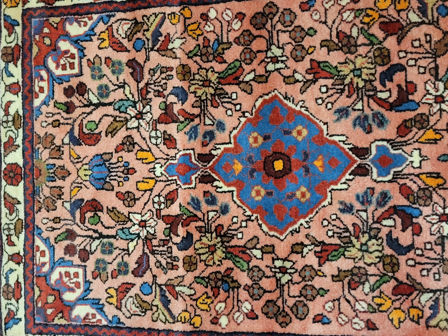 Sarough Perserteppich Läufer – Korkwolle mit Seide, florales Design