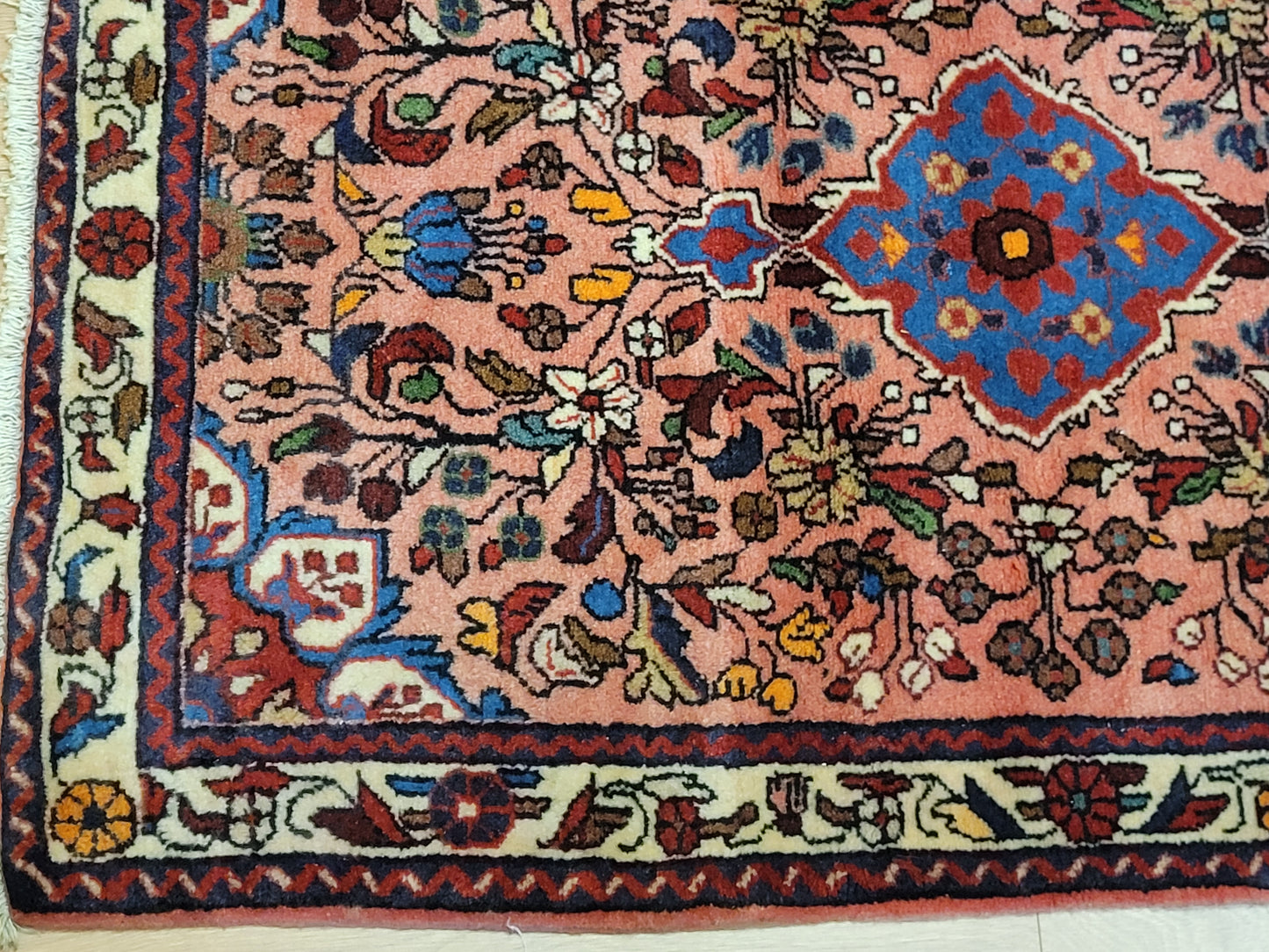 Sarough Perserteppich Läufer – Korkwolle mit Seide, florales Design