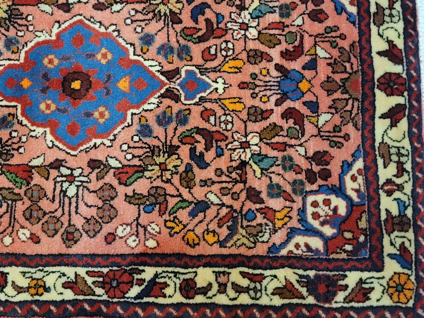 Sarough Perserteppich Läufer – Korkwolle mit Seide, florales Design