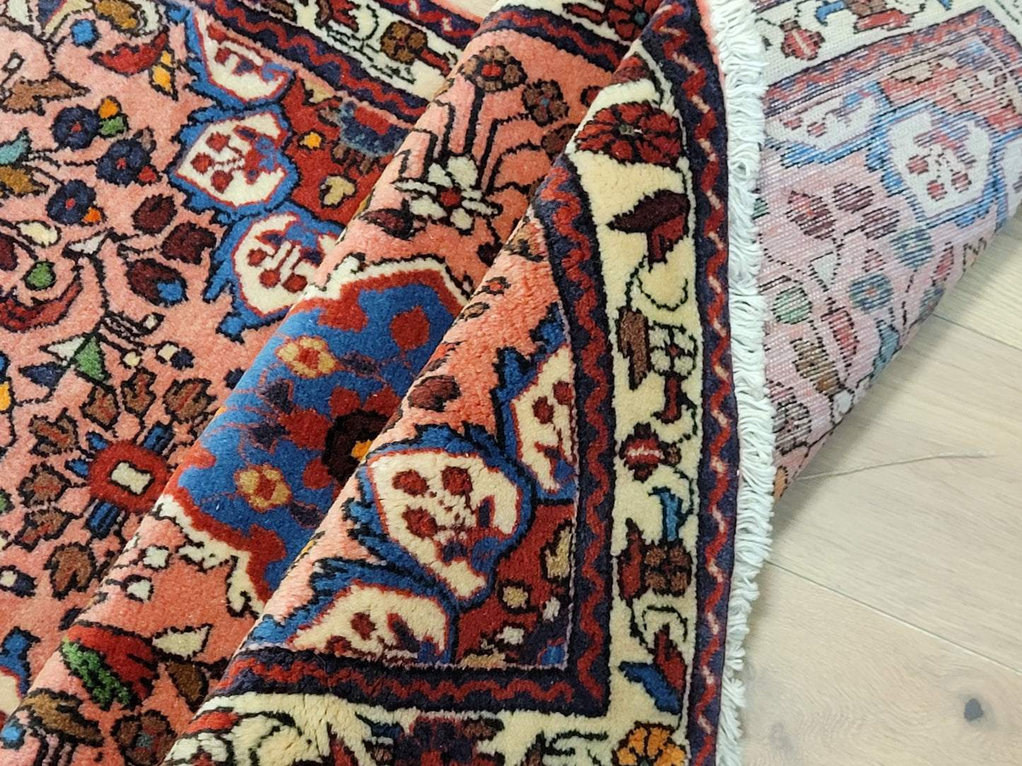 Sarough Perserteppich Läufer – Korkwolle mit Seide, florales Design