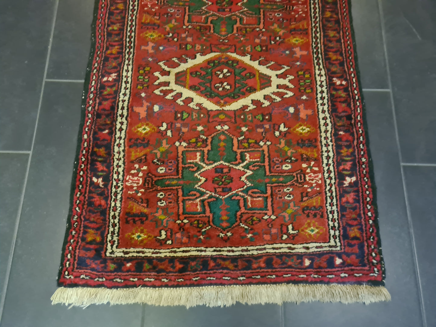 Perserteppich Orientteppich Handgeknüpfter Teppich Heris 190x75cm