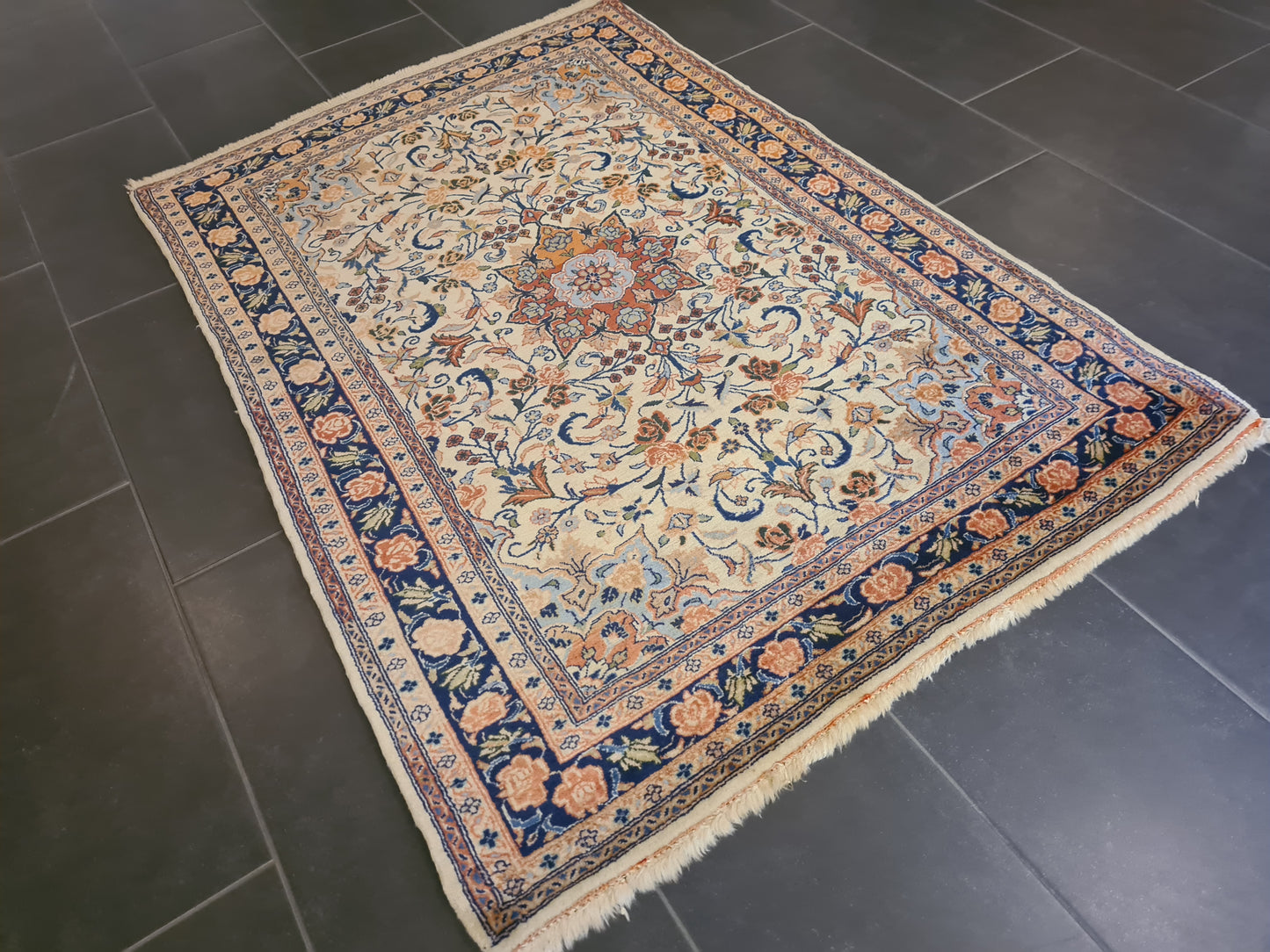 Perserteppich Orientteppich Handgeknüpfter Teppich Keshan 160x115cm