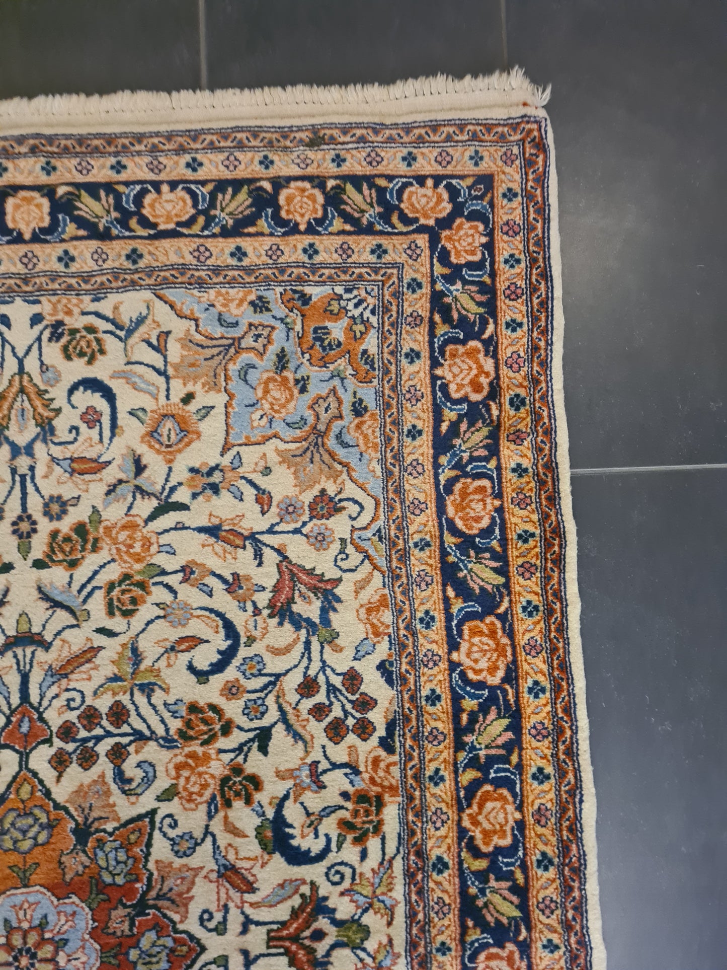 Perserteppich Orientteppich Handgeknüpfter Teppich Keshan 160x115cm